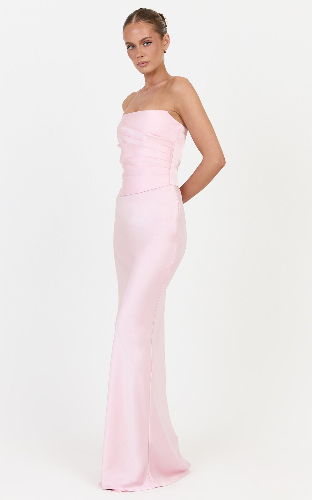 Francesca Maxi Skirt - Bias Cut Slip Skirt in Pink