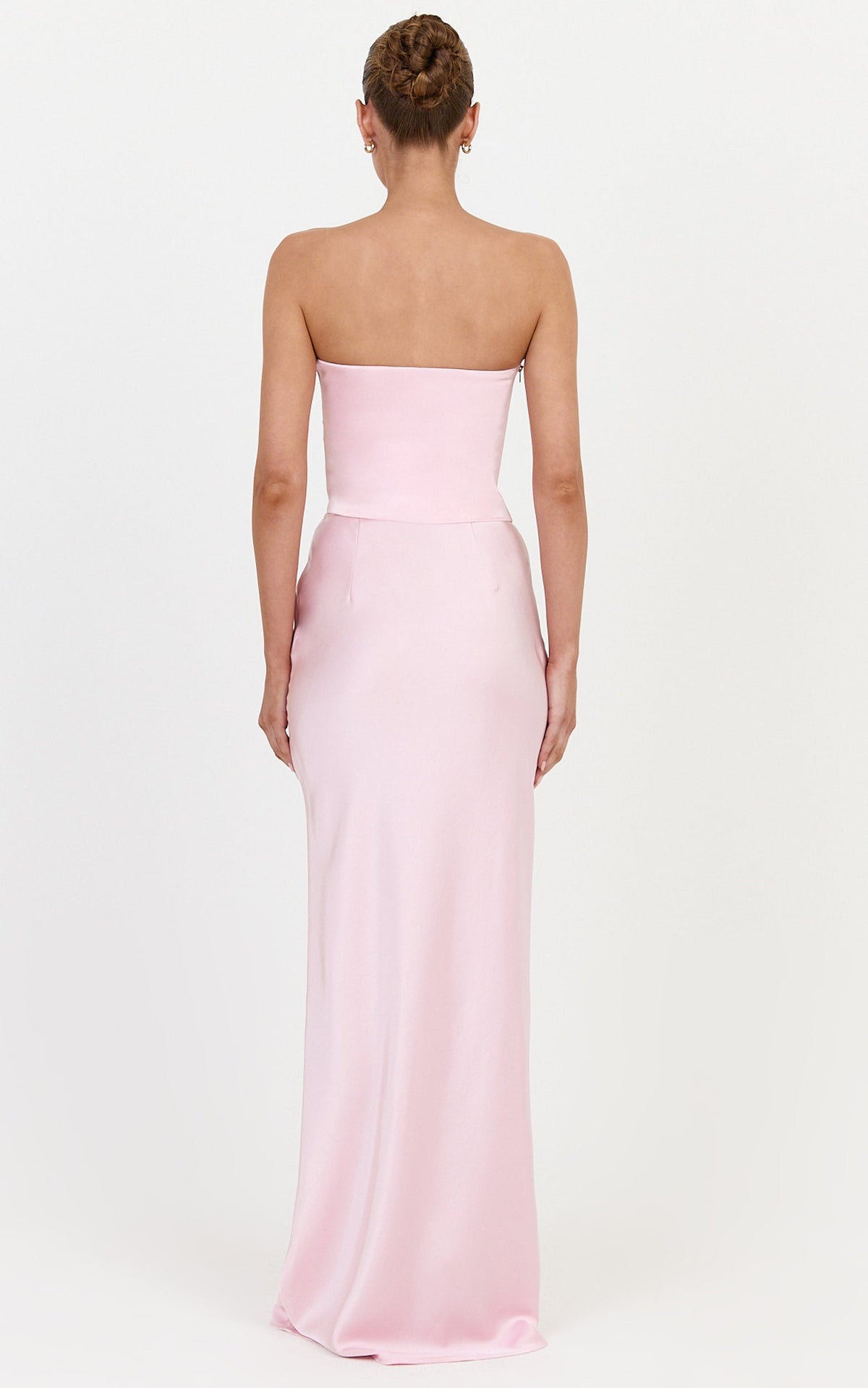 Francesca Maxi Skirt - Bias Cut Slip Skirt in Pink