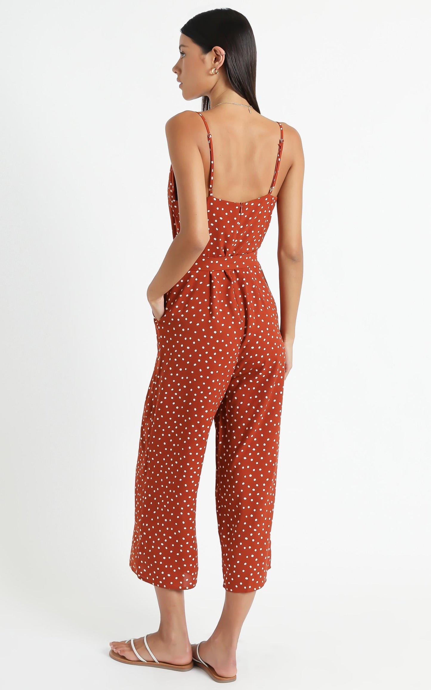 Thought Provoking Jumpsuit in Rust Spot