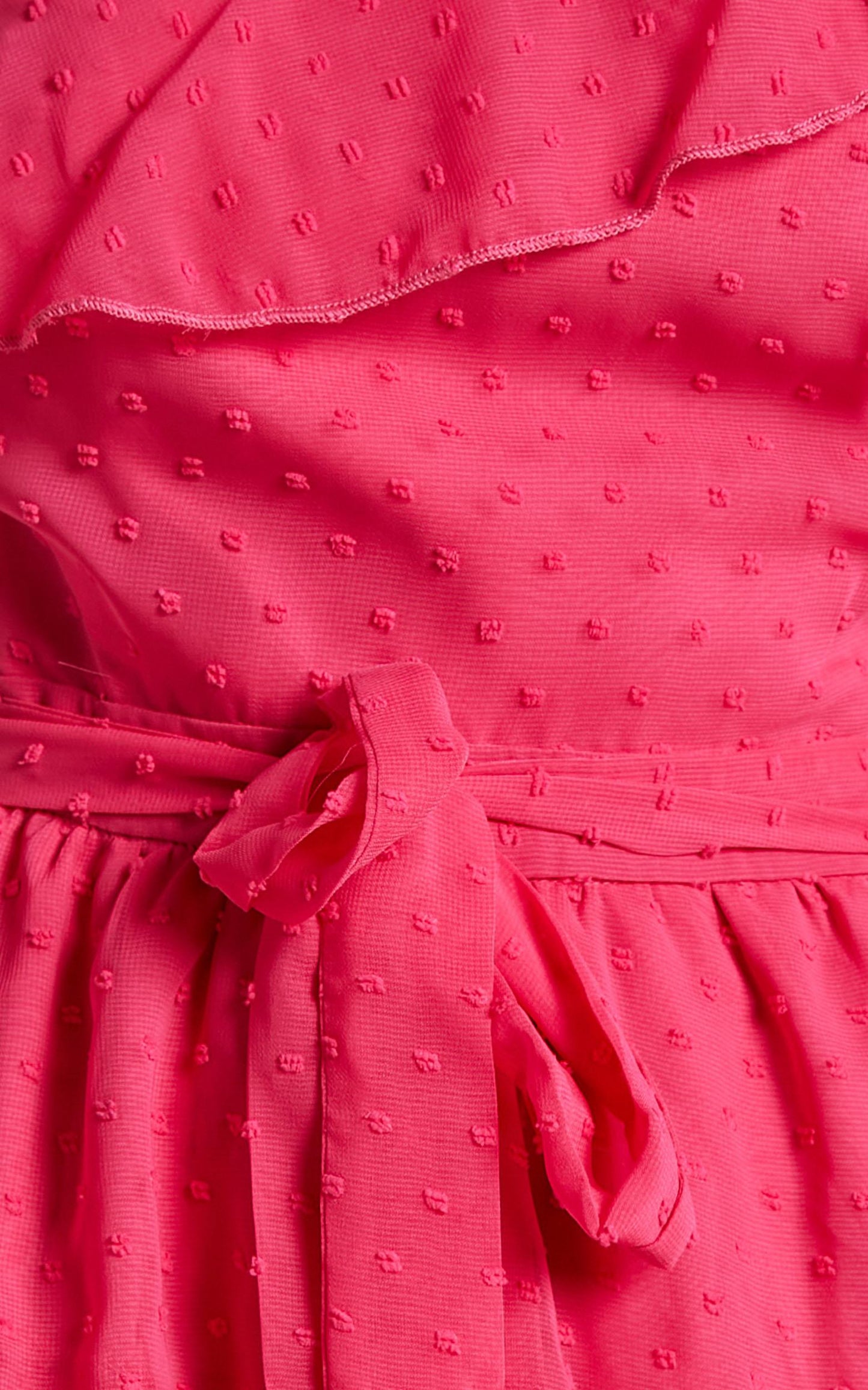 Darling I Am A Daydream Mini Dress - One Shoulder Ruffle Dress in Hot Pink