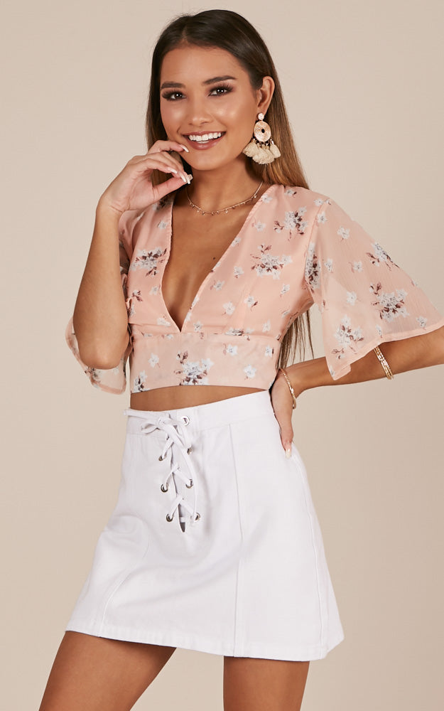 Live Sweetly Top In Blush Floral