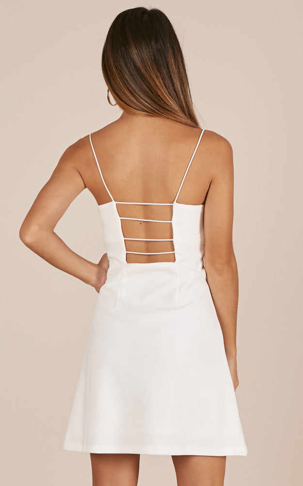 Automatic Attraction Dress In White