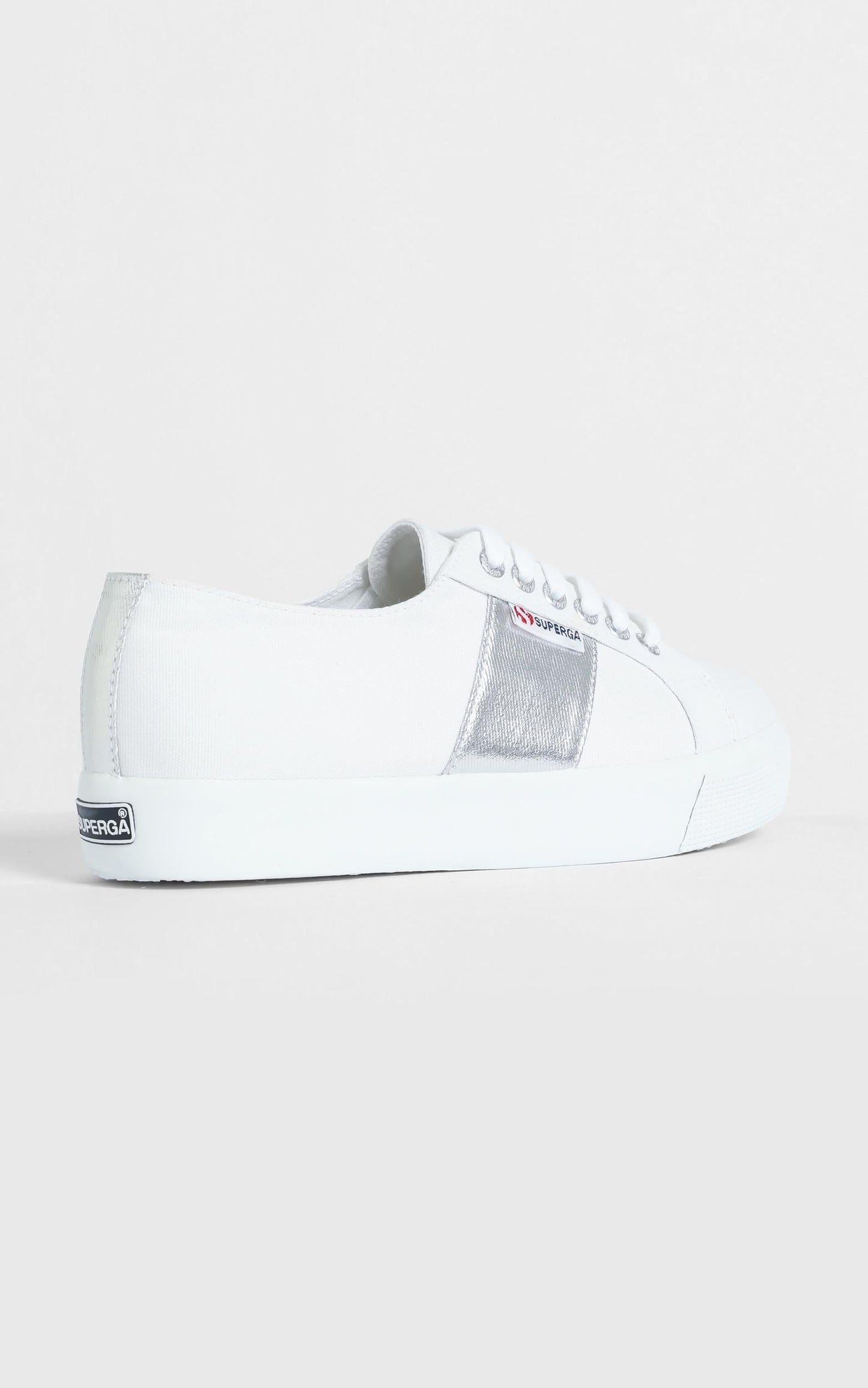 Superga - 2730 COTCOTMETW Platform Sneaker in White-Silver