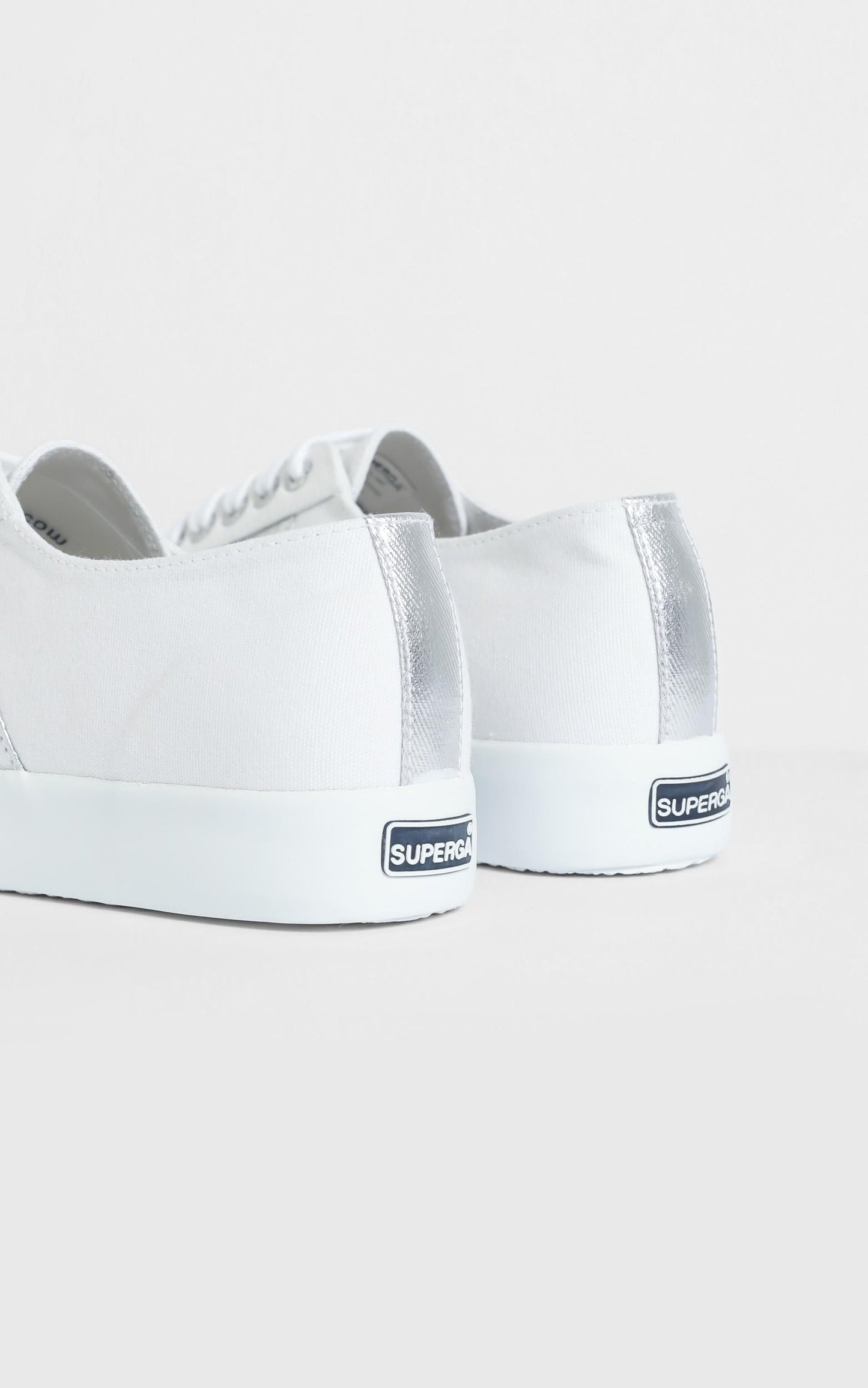 Superga - 2730 COTCOTMETW Platform Sneaker in White-Silver