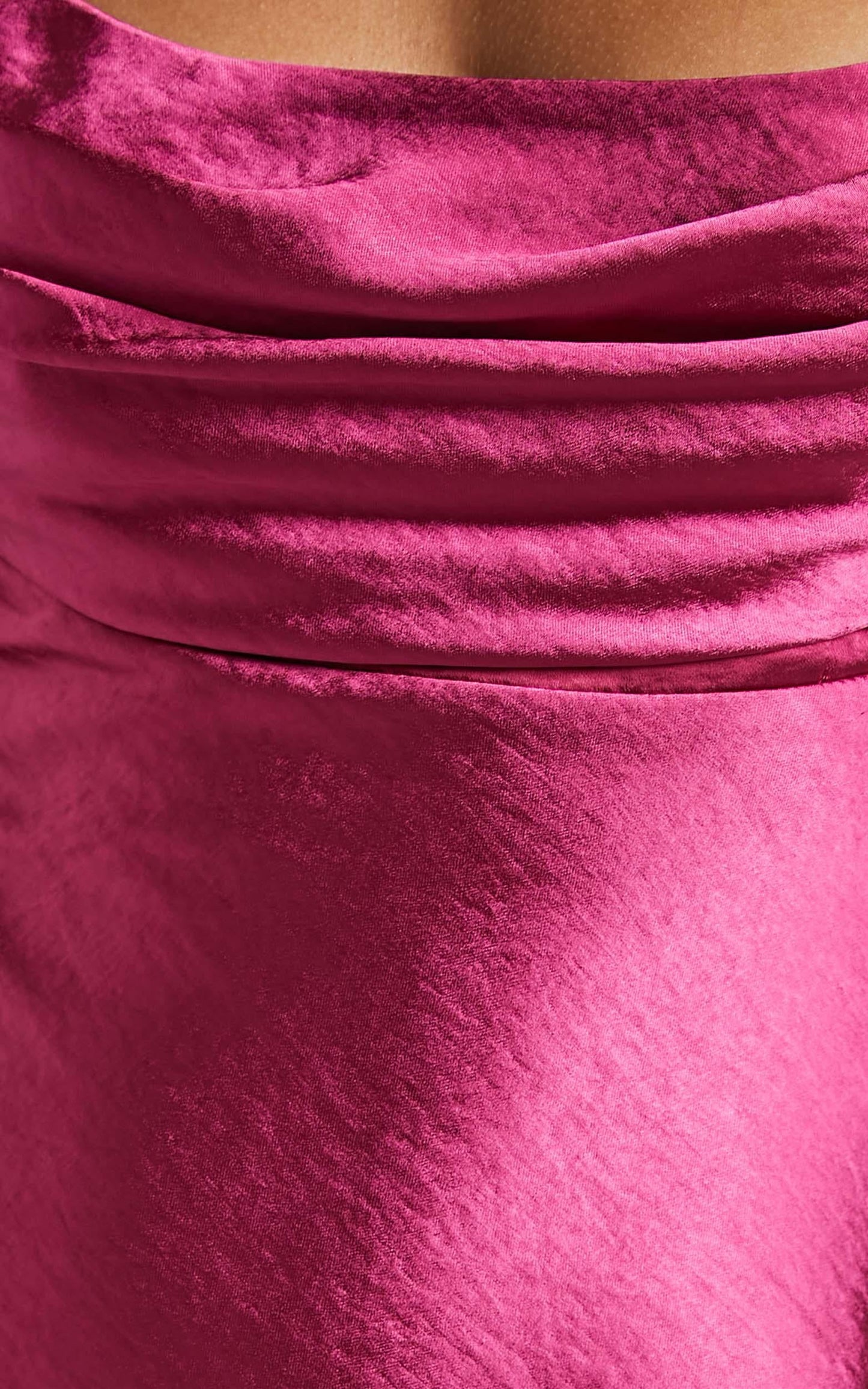 Monica Dress in Fuchsia Satin