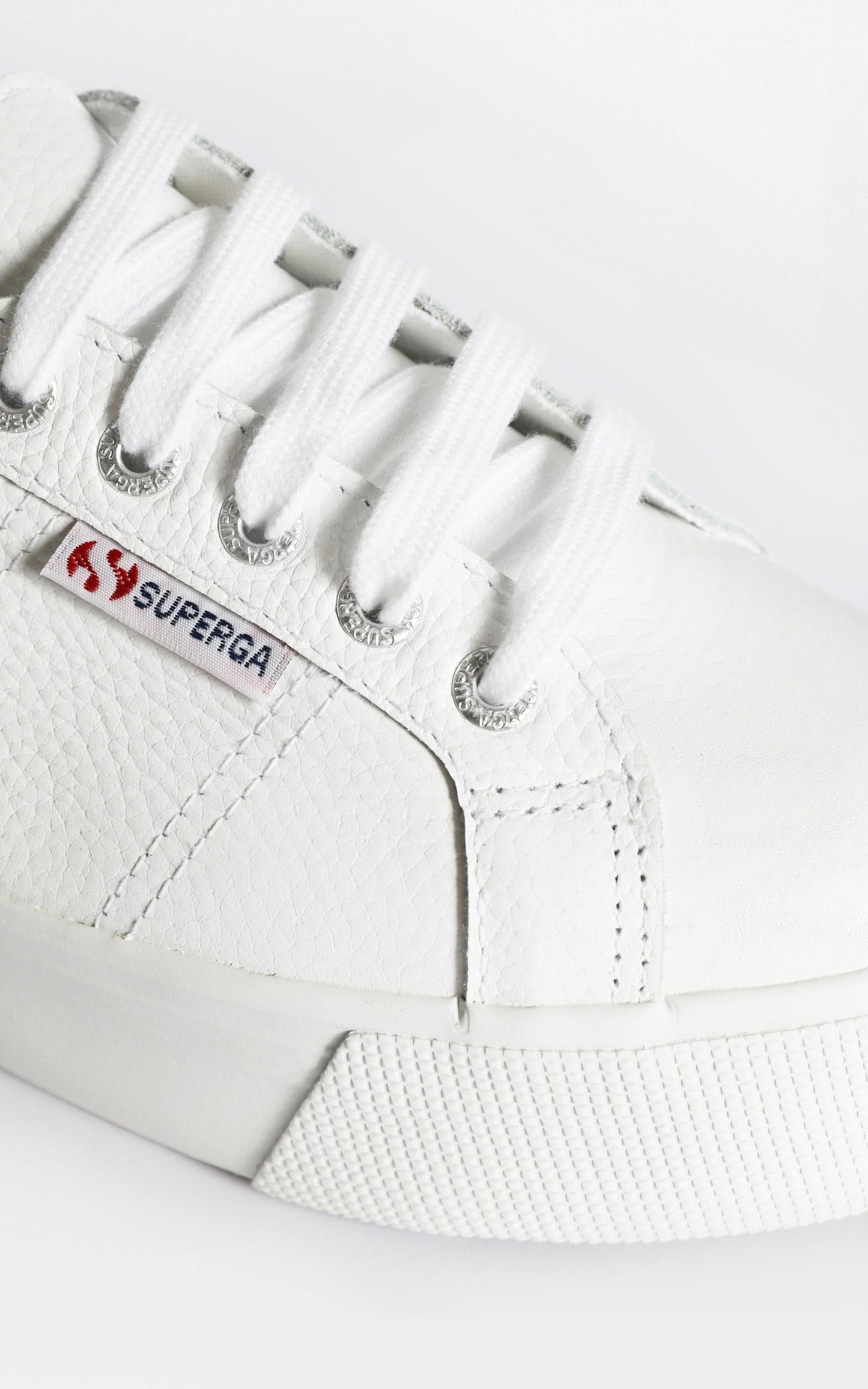 Superga - 2790 FGLW Platform Sneakers in White Leather