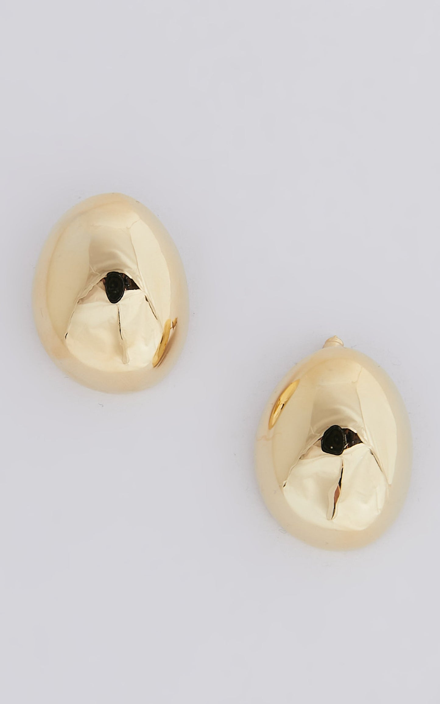 Gail Earrings - Raised Dome Shape Earrings in Gold