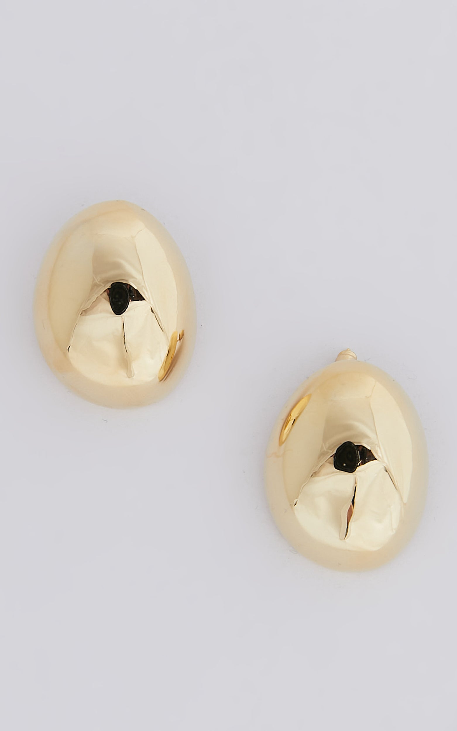 Gail Earrings - Raised Dome Shape Earrings in Gold