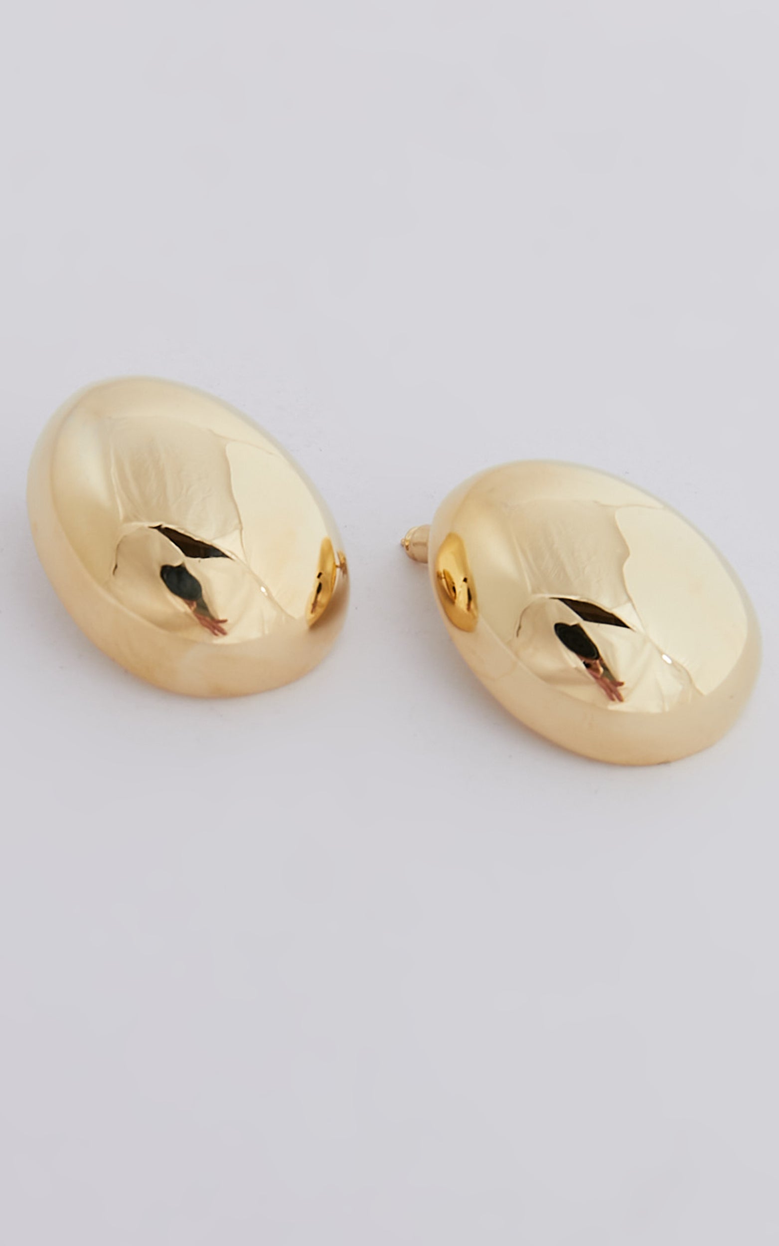 Gail Earrings - Raised Dome Shape Earrings in Gold