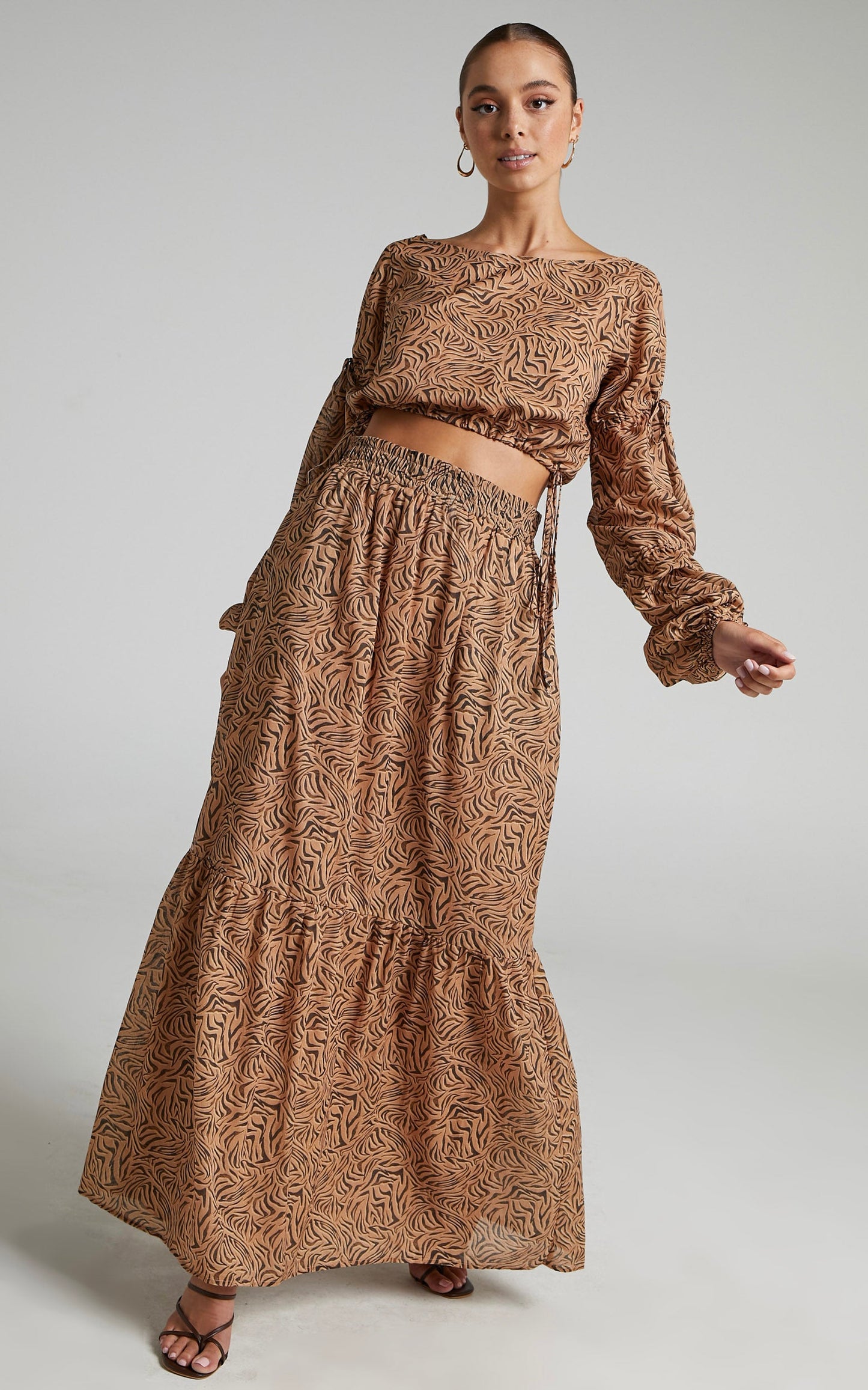 Charlie Holiday - Whitney maxi skirt in Abstract Animal