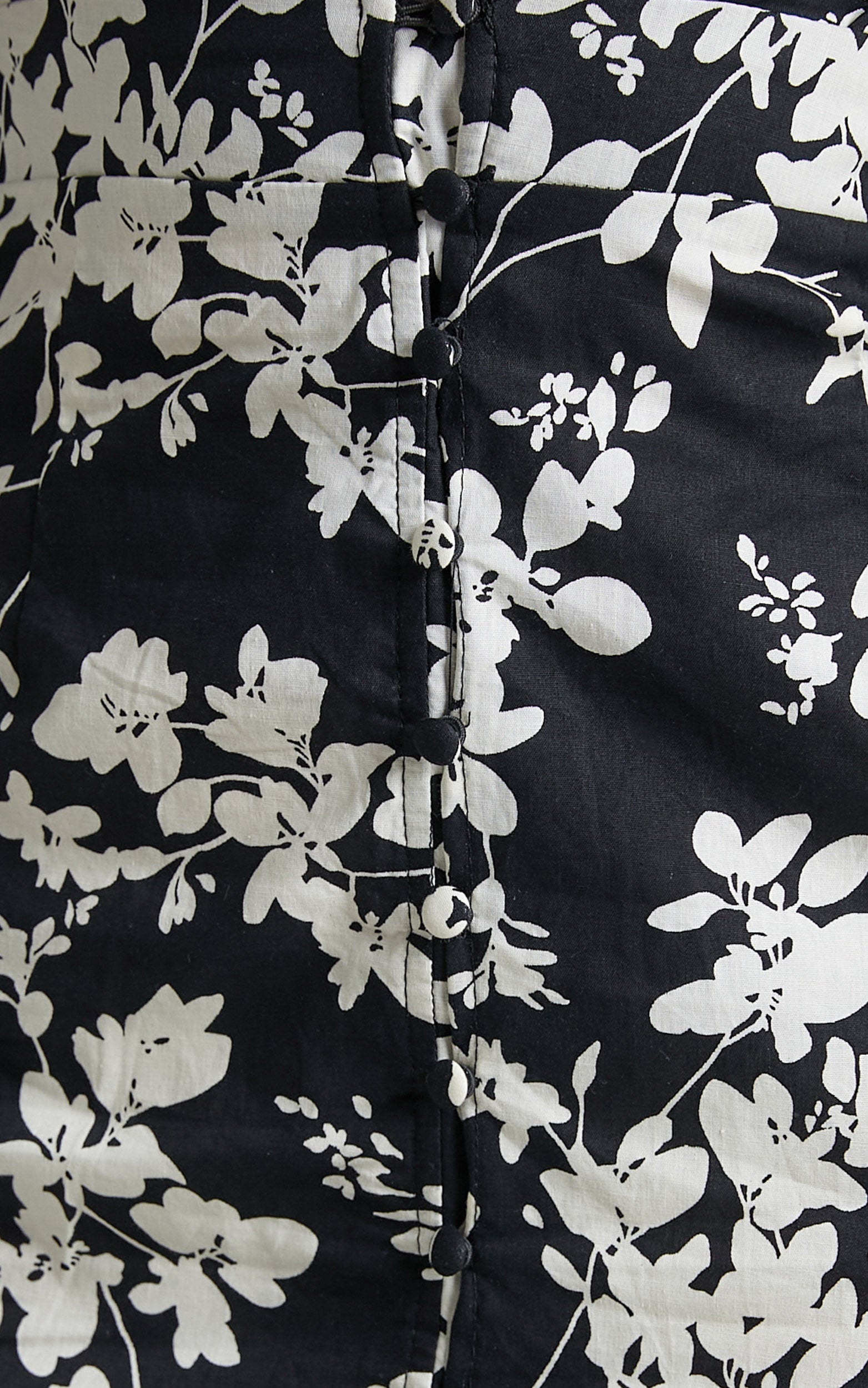 Ambretta Mini Dress - Plunge V Neck Balloon Sleeve Dress in Monochromatic Print