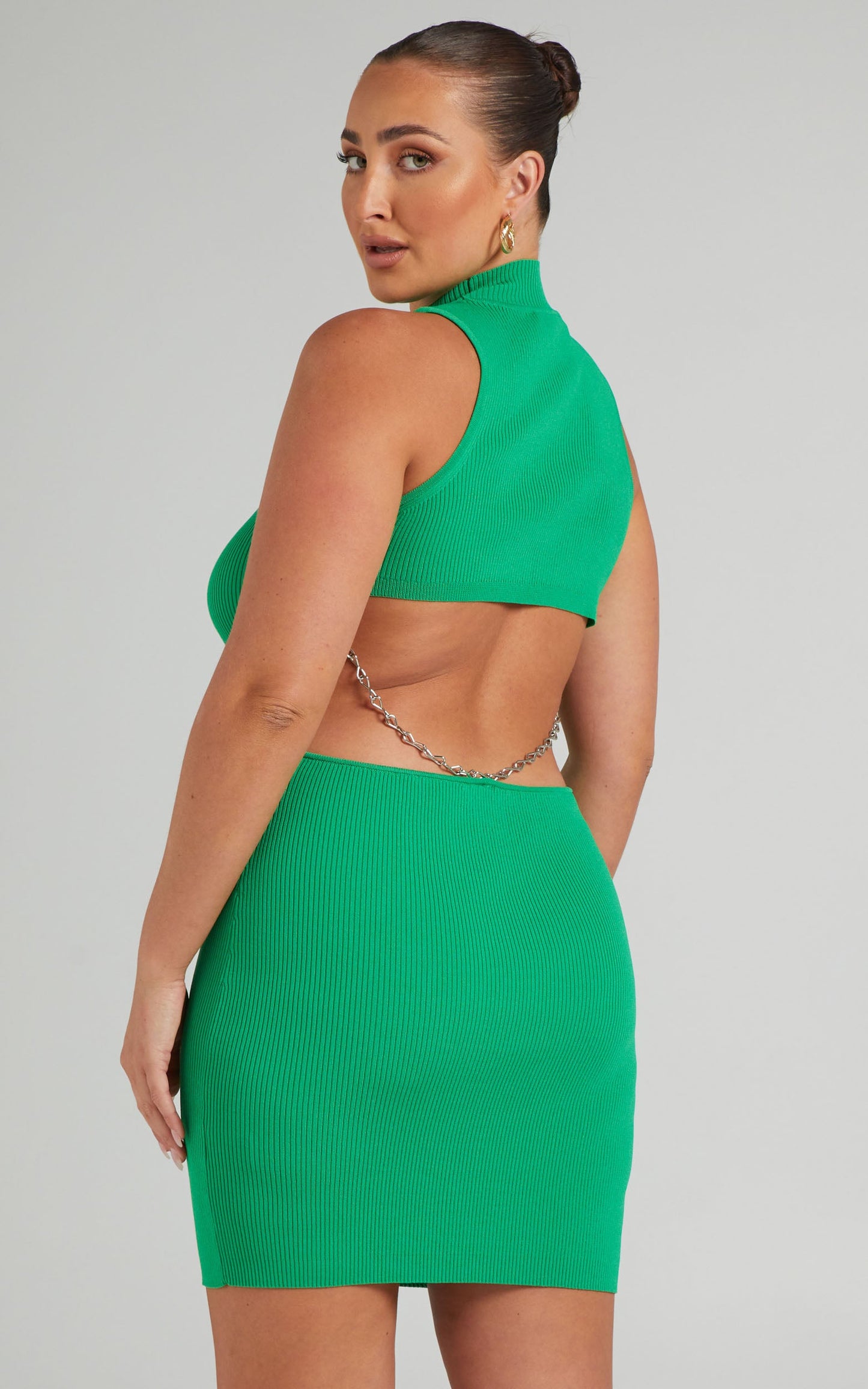 LIONESS - JADORE CHAIN MINI DRESS in Green