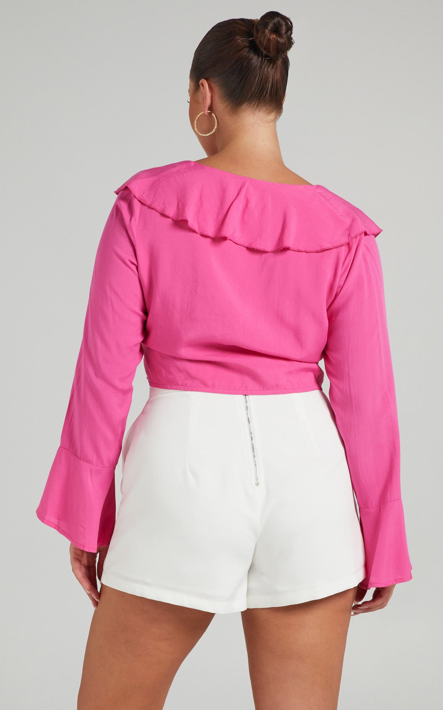 Rumina Top - Long Sleeve Top in Hot Pink