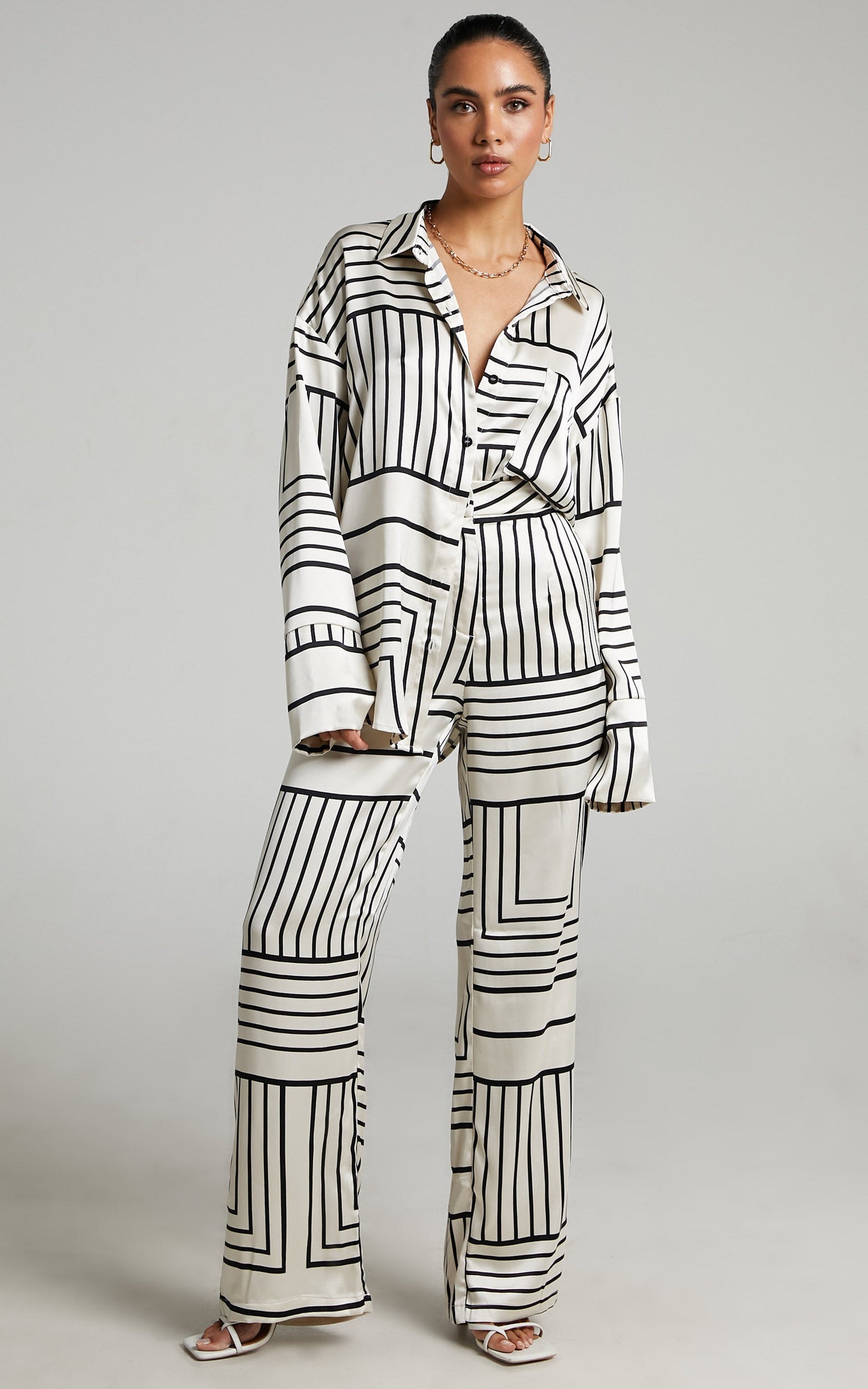 4th & Reckless - Norma Shirt in Abstract satin