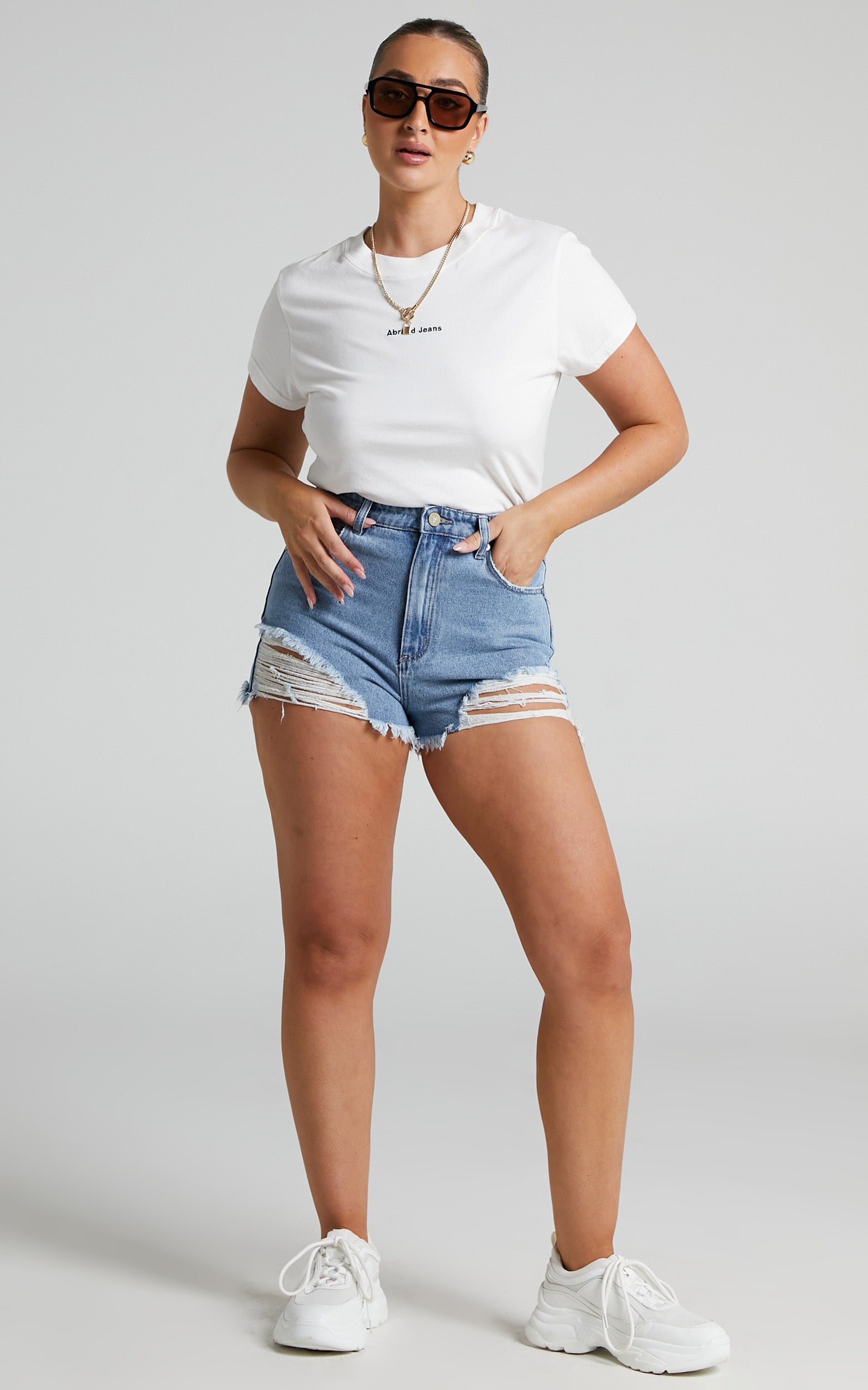 Abrand - A Baby Tee in White Sand