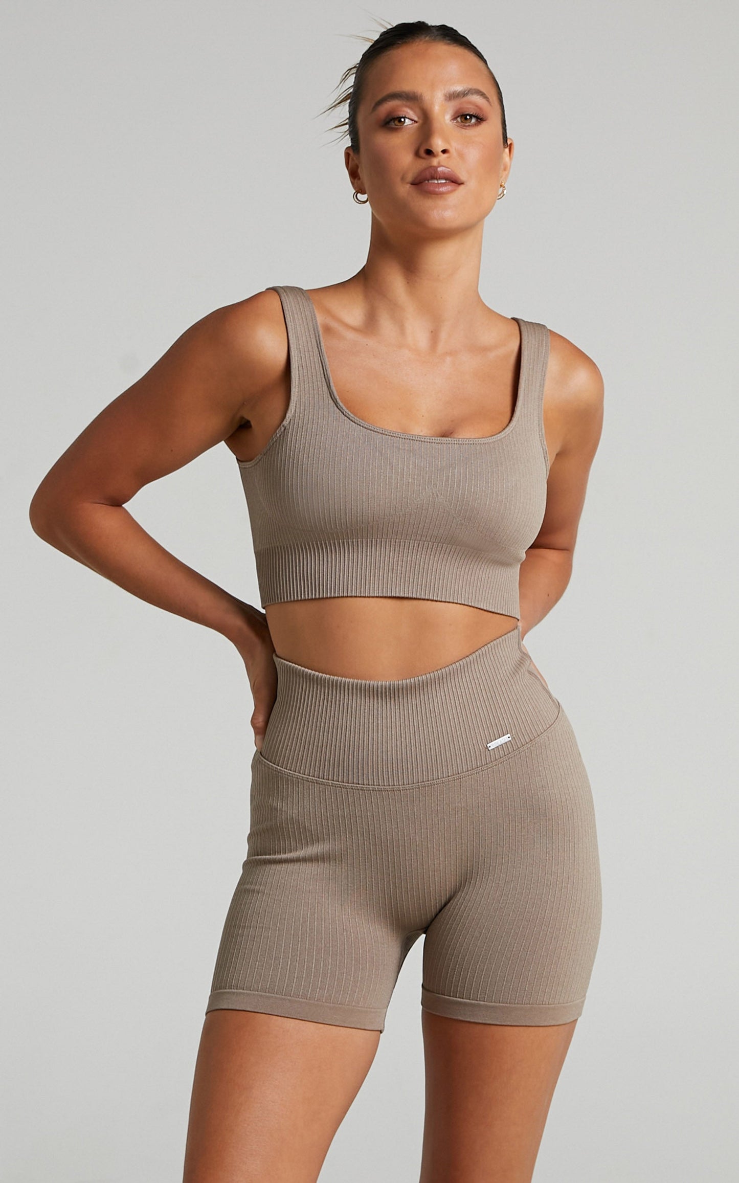 Aim'n - RIBBED SEAMLESS BRA in Espresso
