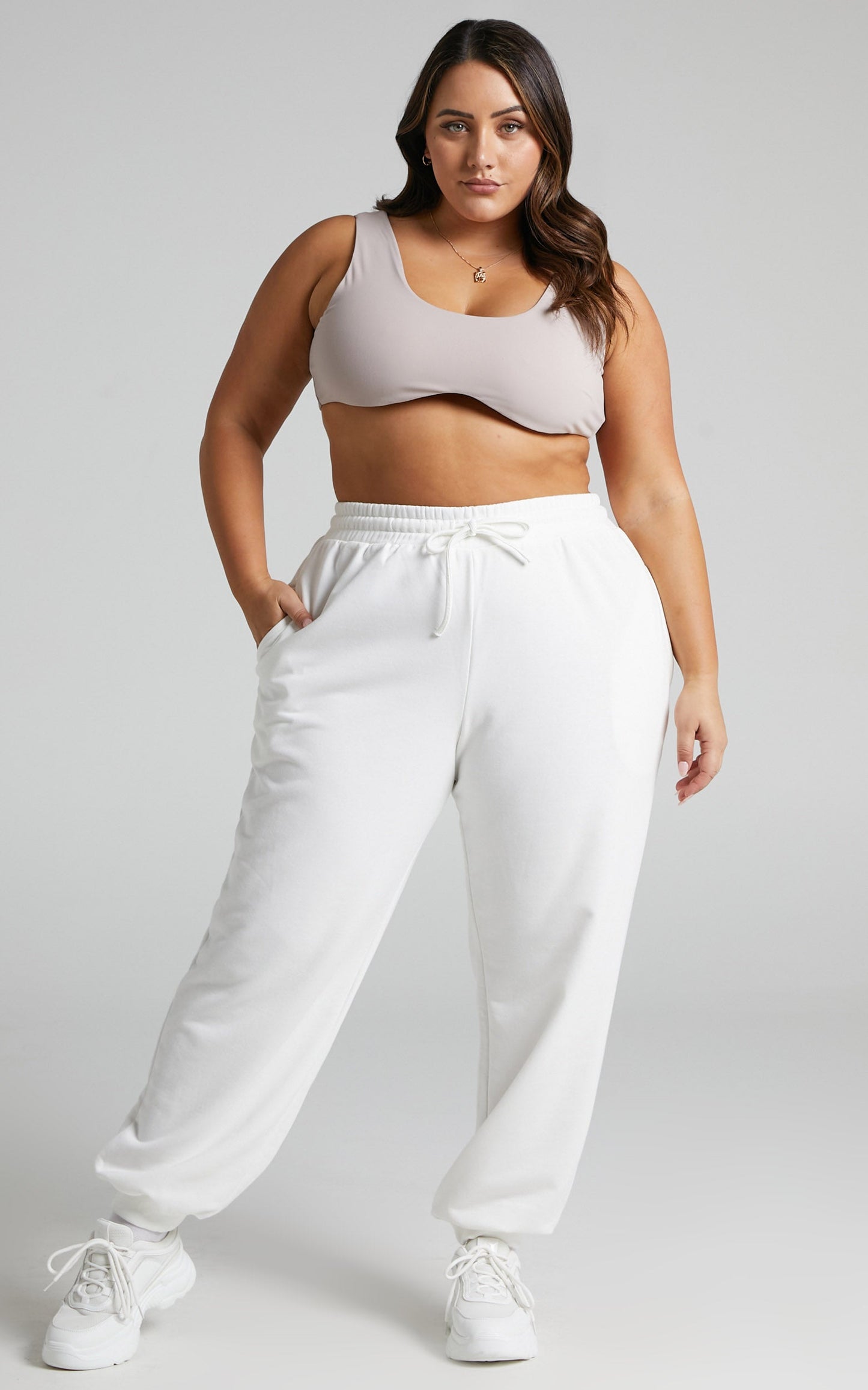 Charilyn Relaxed Tracksuit Bottoms in White
