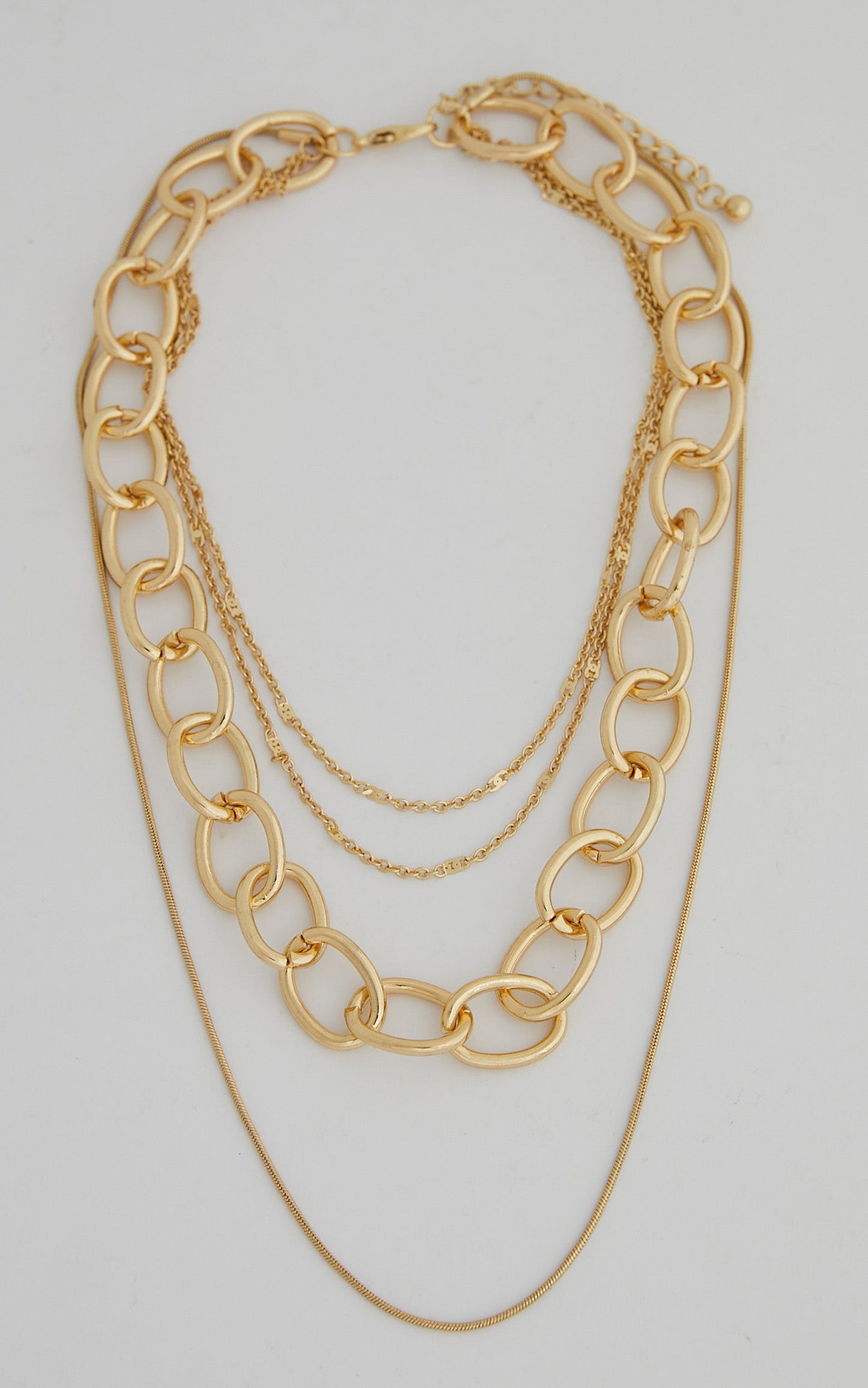 Inoue Layered Chunky Chain Necklace in Gold