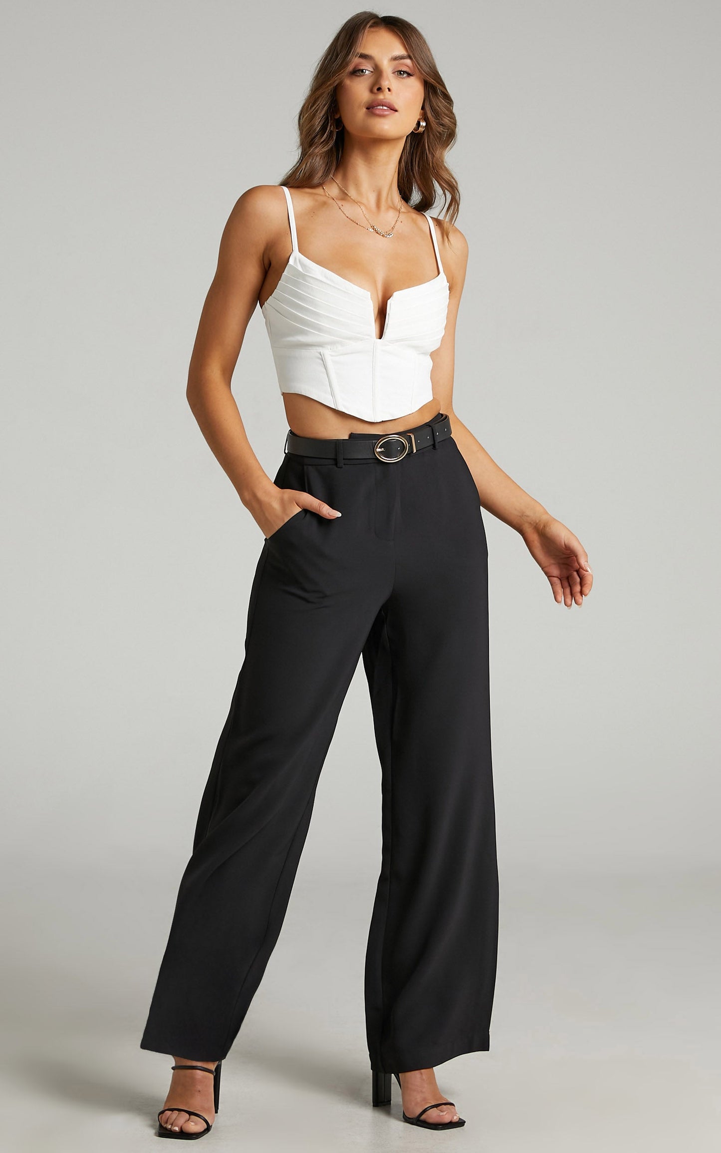 Keiandra Pleated Corset in White
