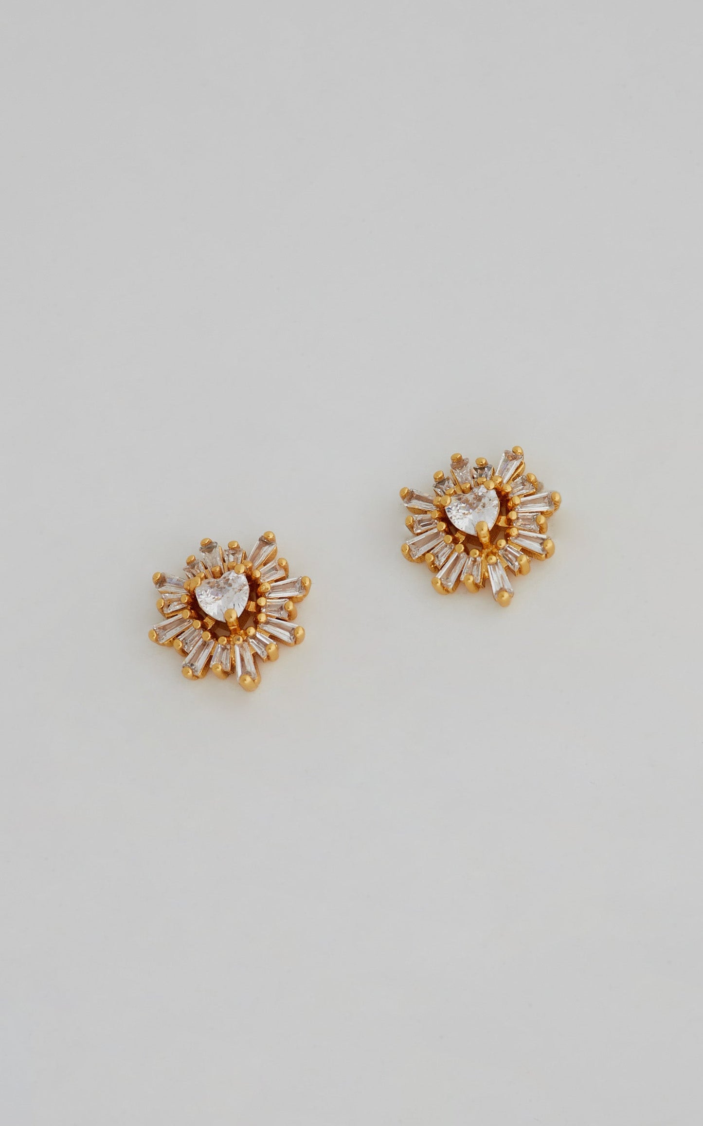 Leopoldine Diamante Stud Earrings in Gold