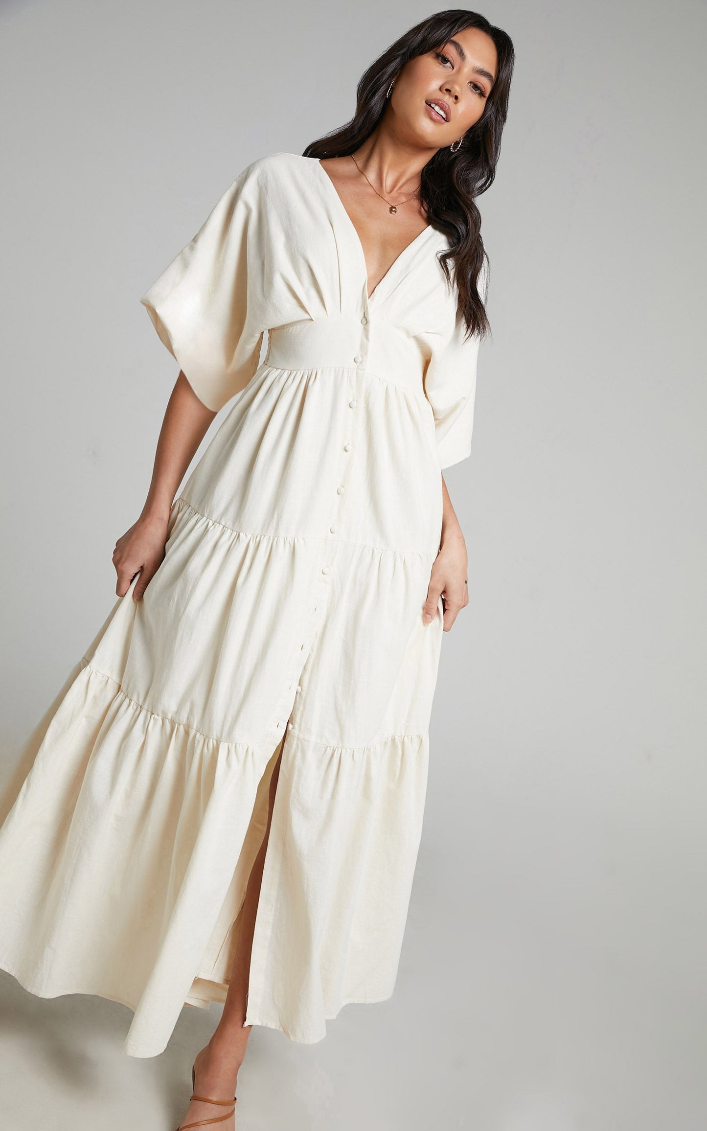 Louvain Tiered Maxi Dress in White