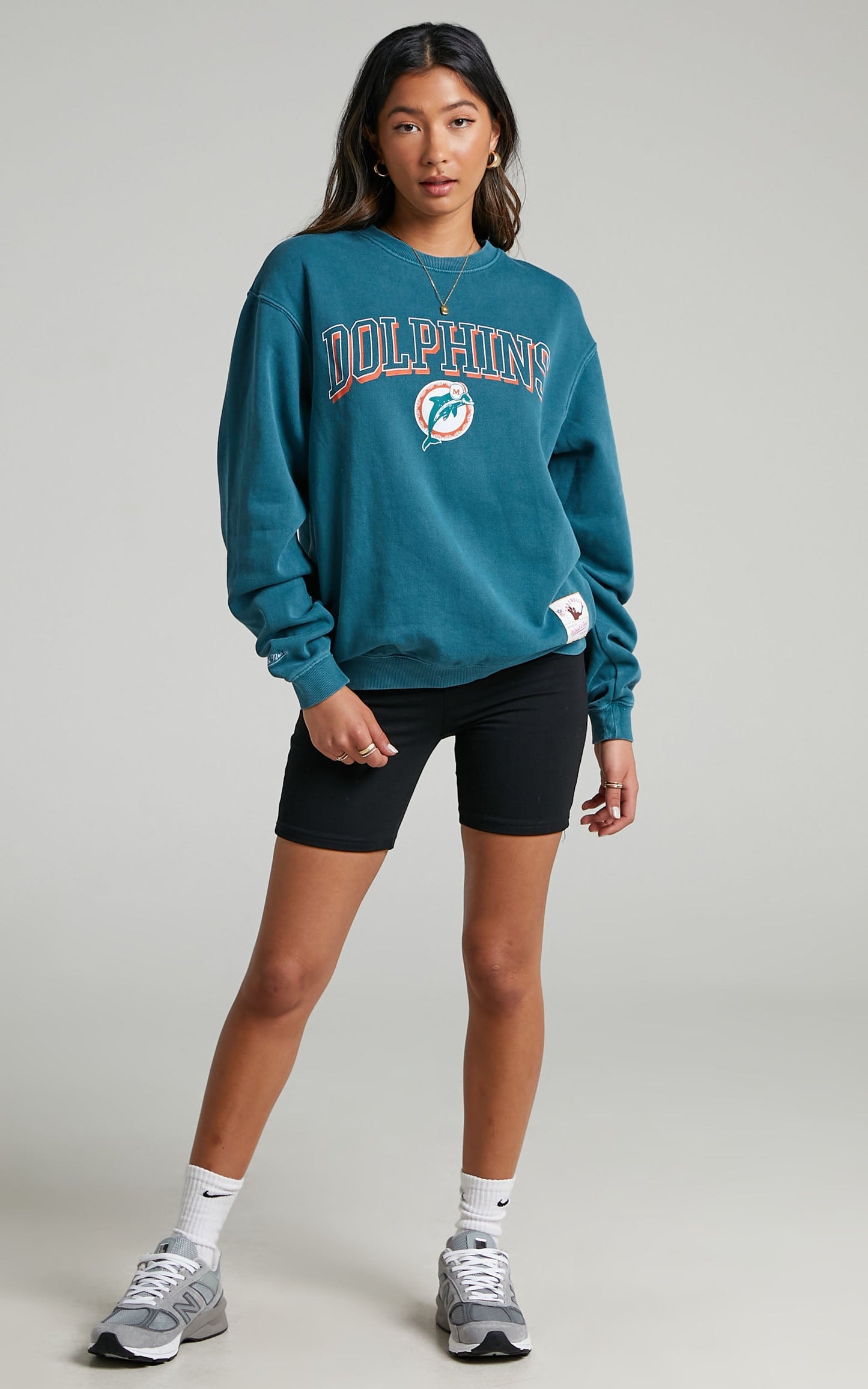 Mitchell & Ness - Vintage Keyline Miami Dolphins Jumper in Dolphins Teal