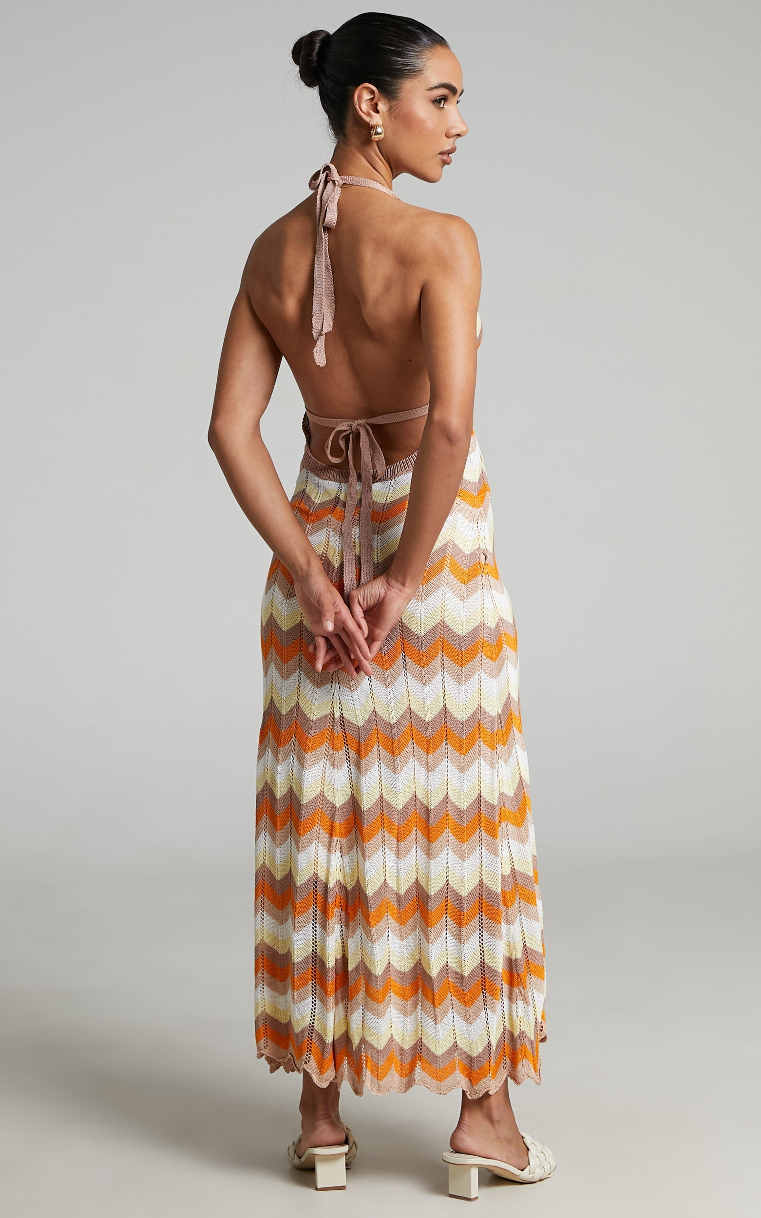 Natchel Crochet Maxi Dress in White Print