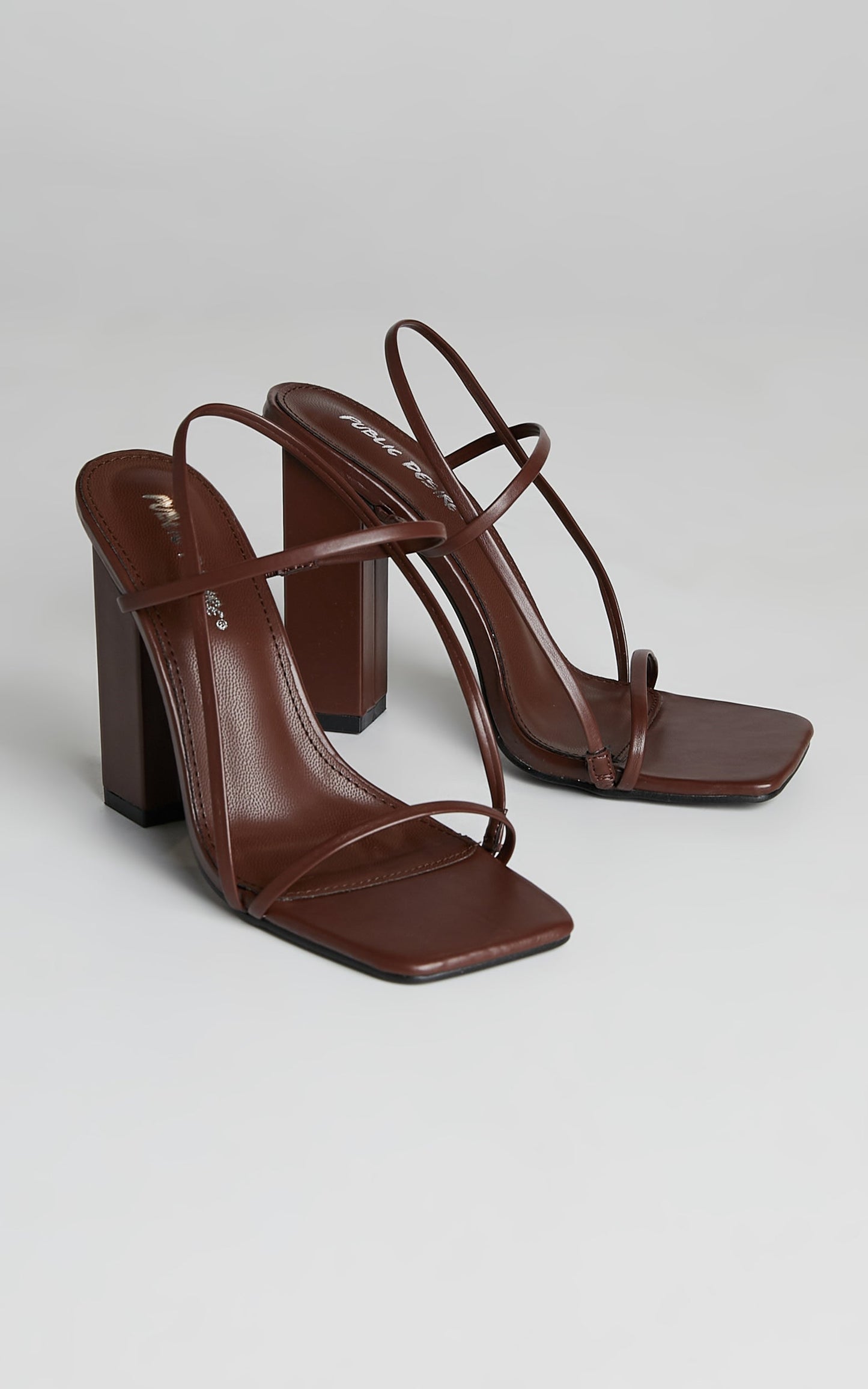 PUBLIC DESIRE - HALLEY HEELS in Chocolate PU