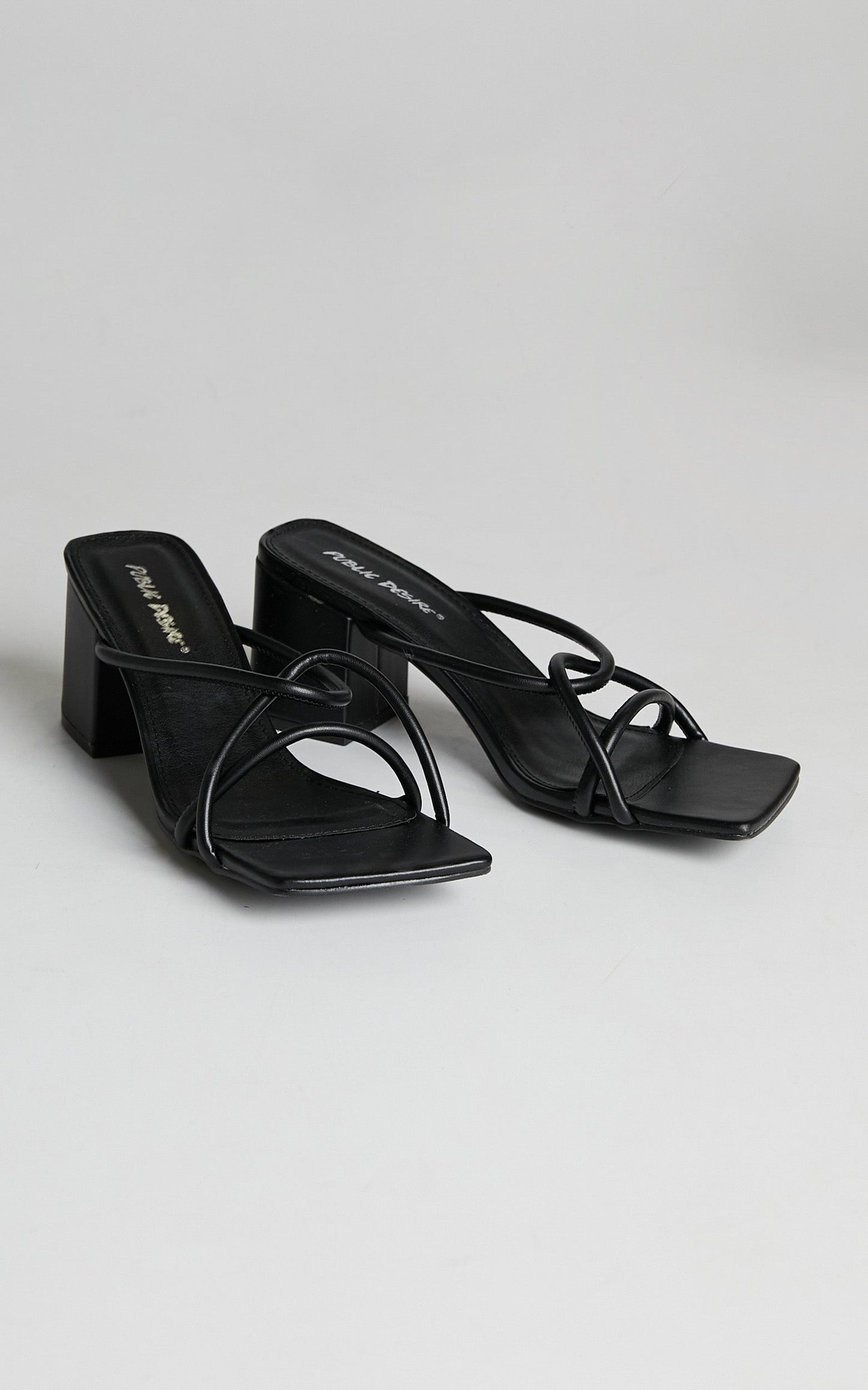 Public Desire - Belle Heels in Black PU