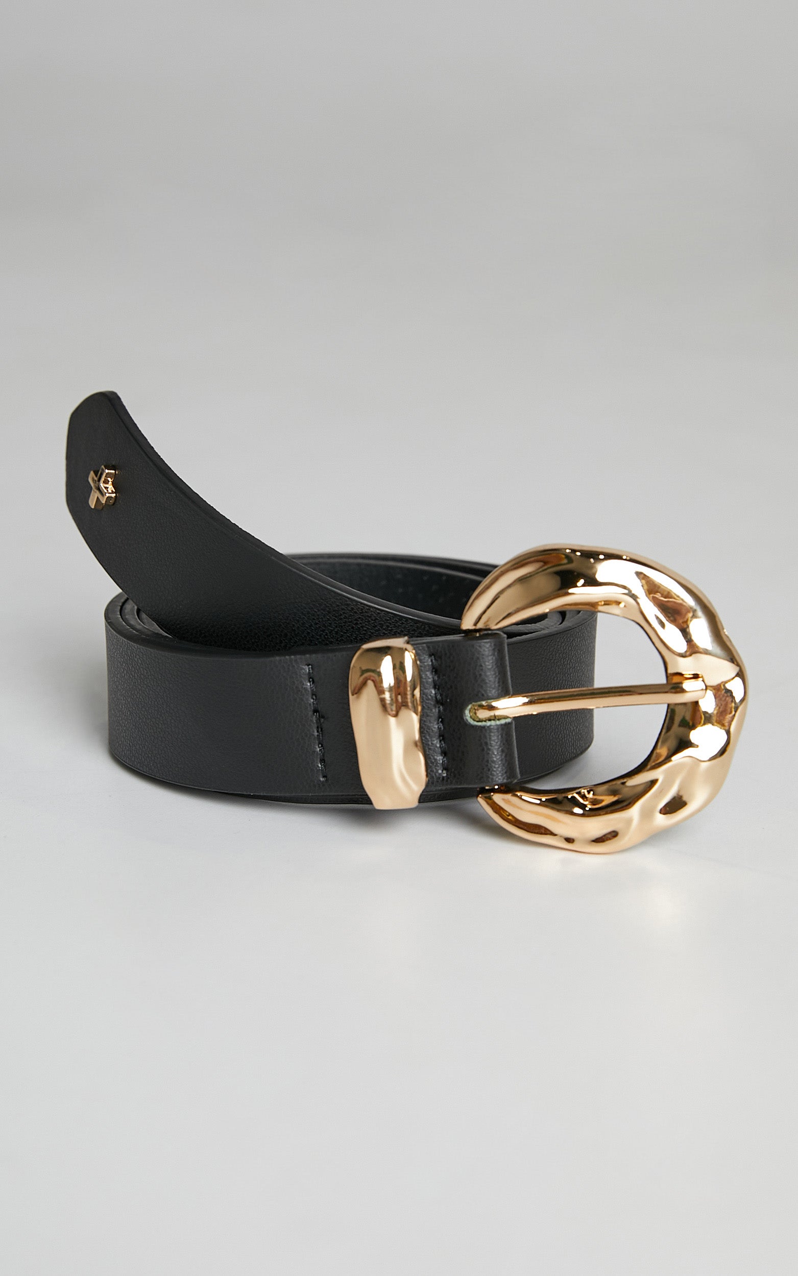 Peta and Jain - Monte Belt in Black PU/Gold