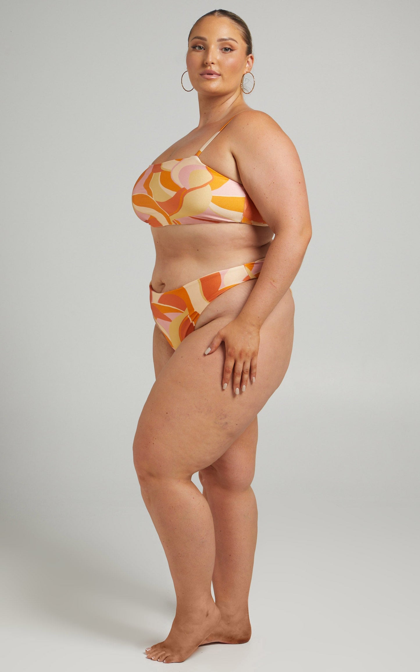 Muriel Top - Straight Neck Bikini Top in Summer Swirl