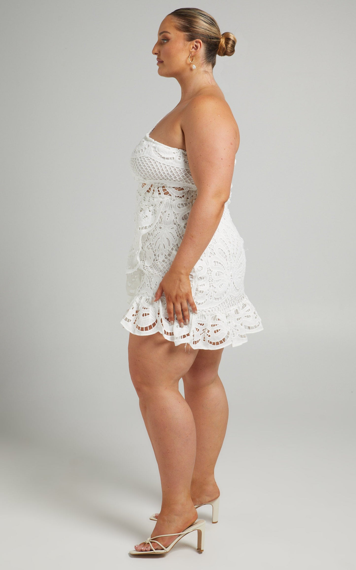 Kiss Me Quick One Shoulder Dress in White