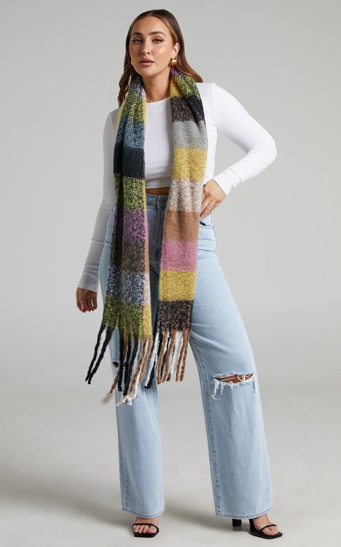 Theoris Check Scarf in Multi