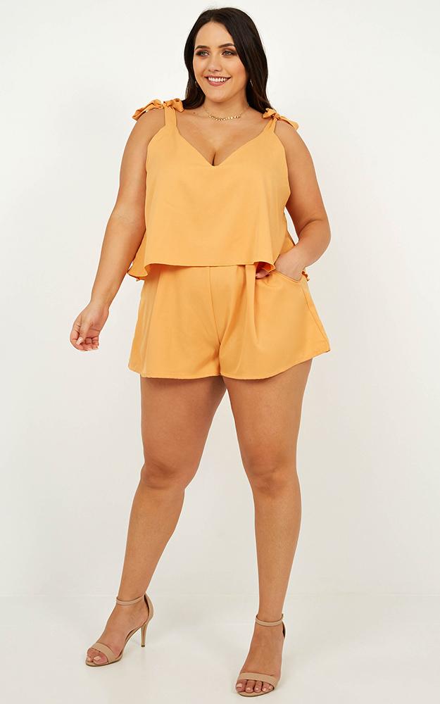 Out Of Luck Playsuit In Mustard