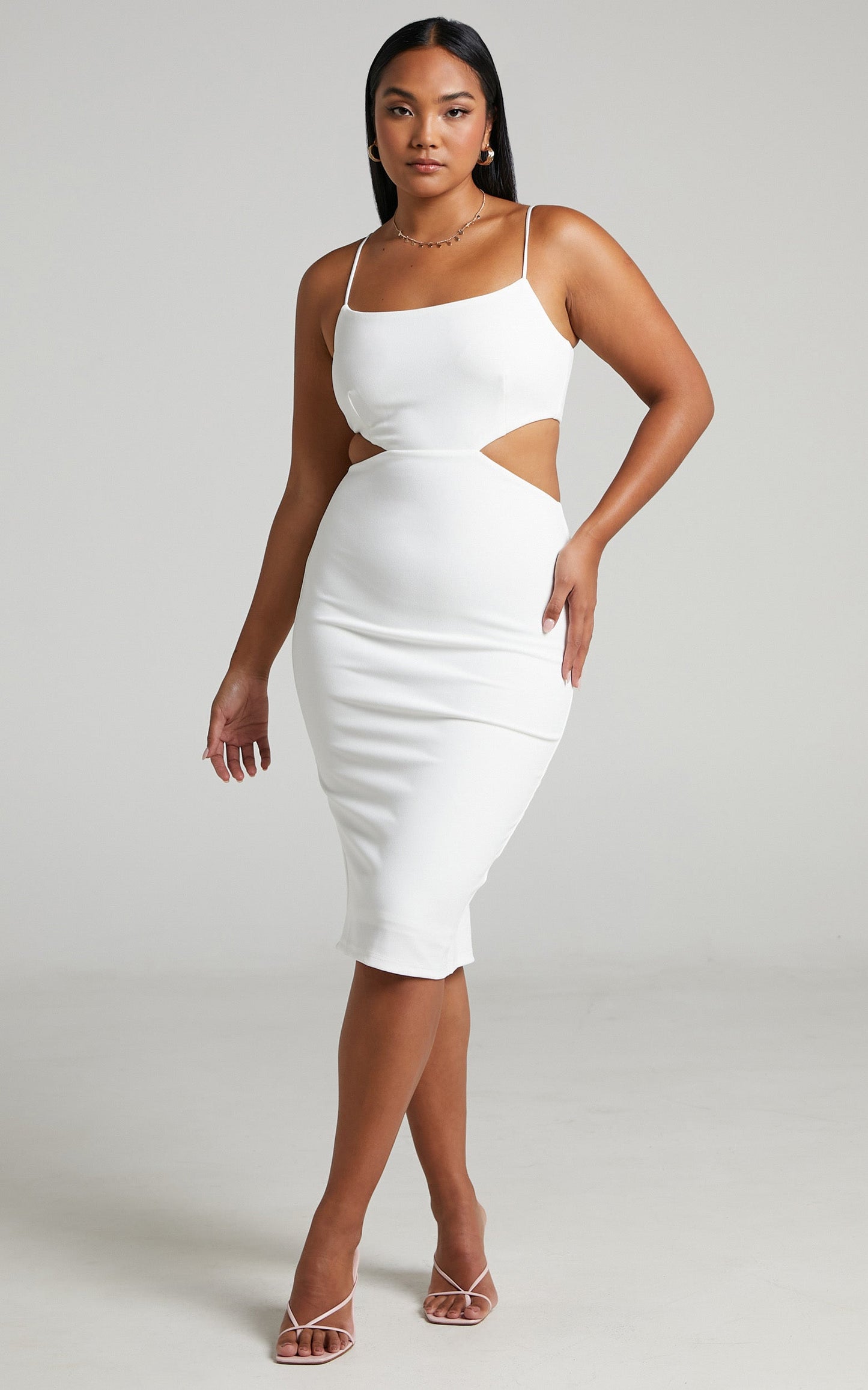 Honalei Cut out midi dress in White
