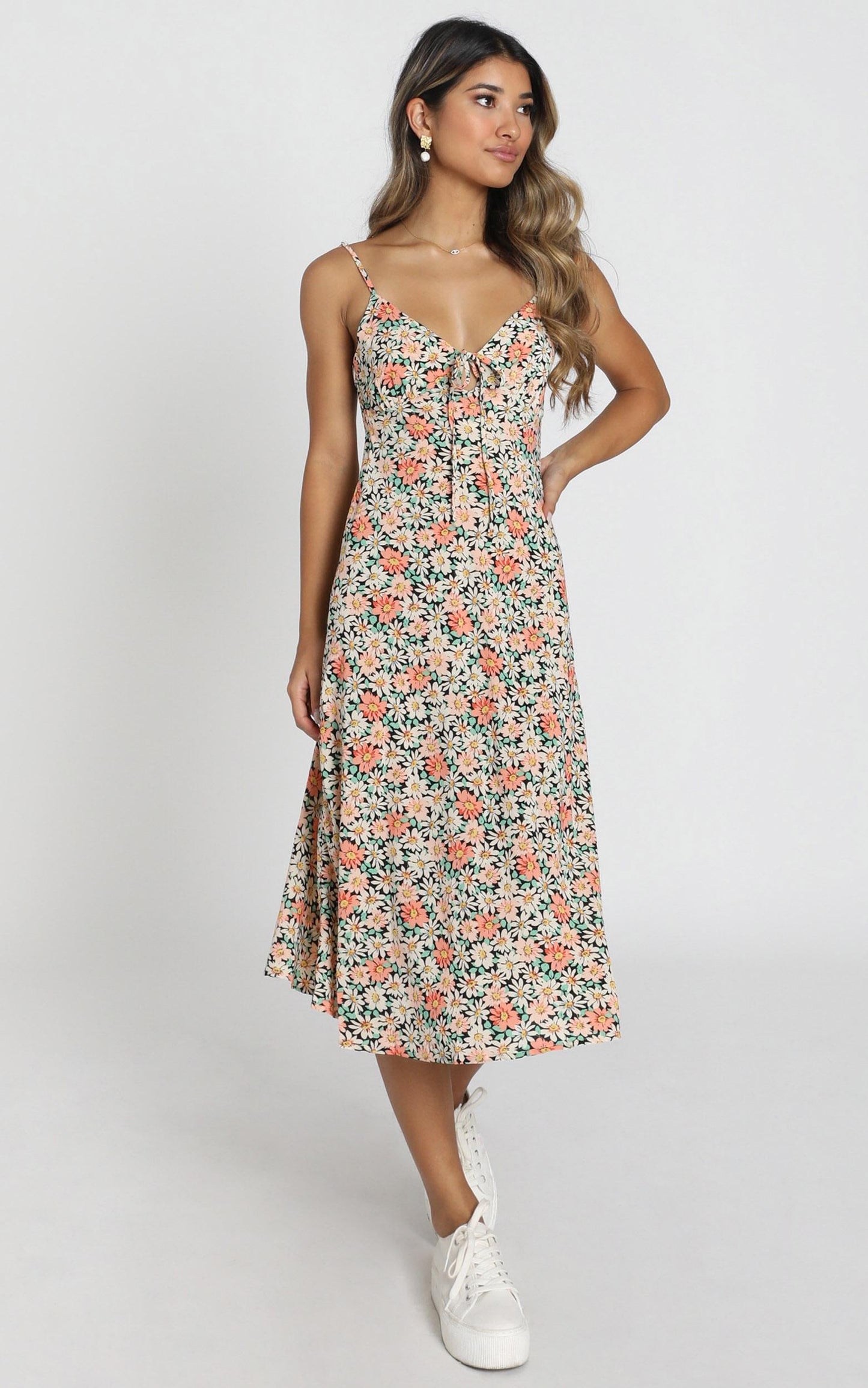Toss The Dice Dress In Black Floral