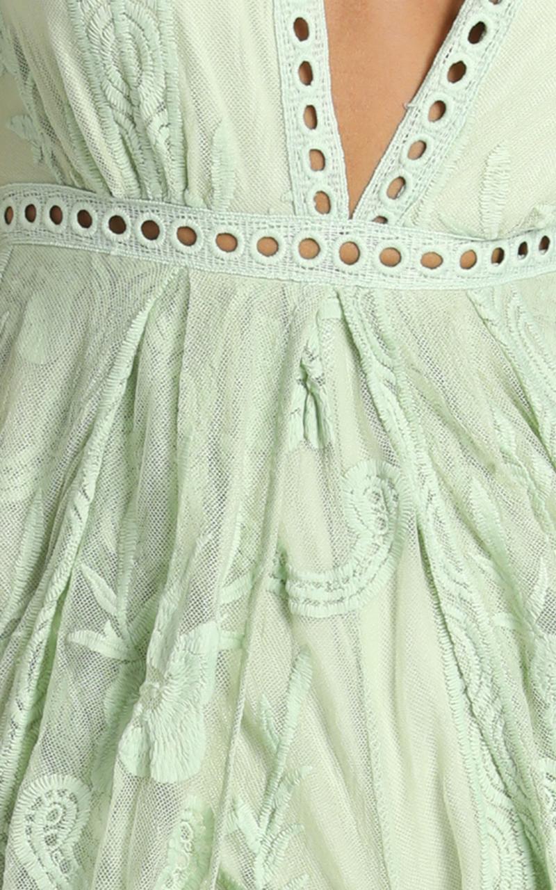 Now Shes Got It Playsuit in Green Lace