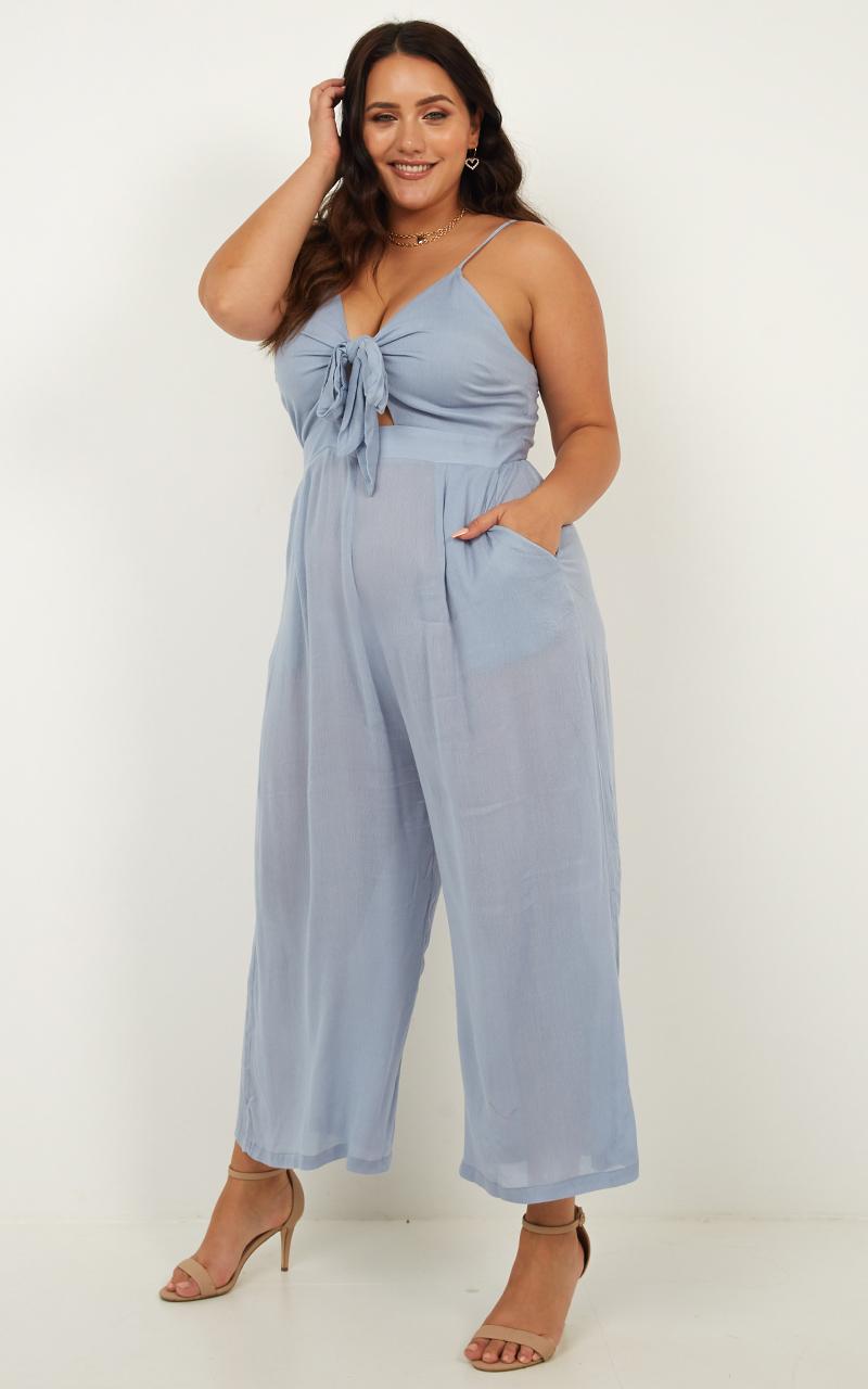 Renewed Jumpsuit in Blue Linen Look