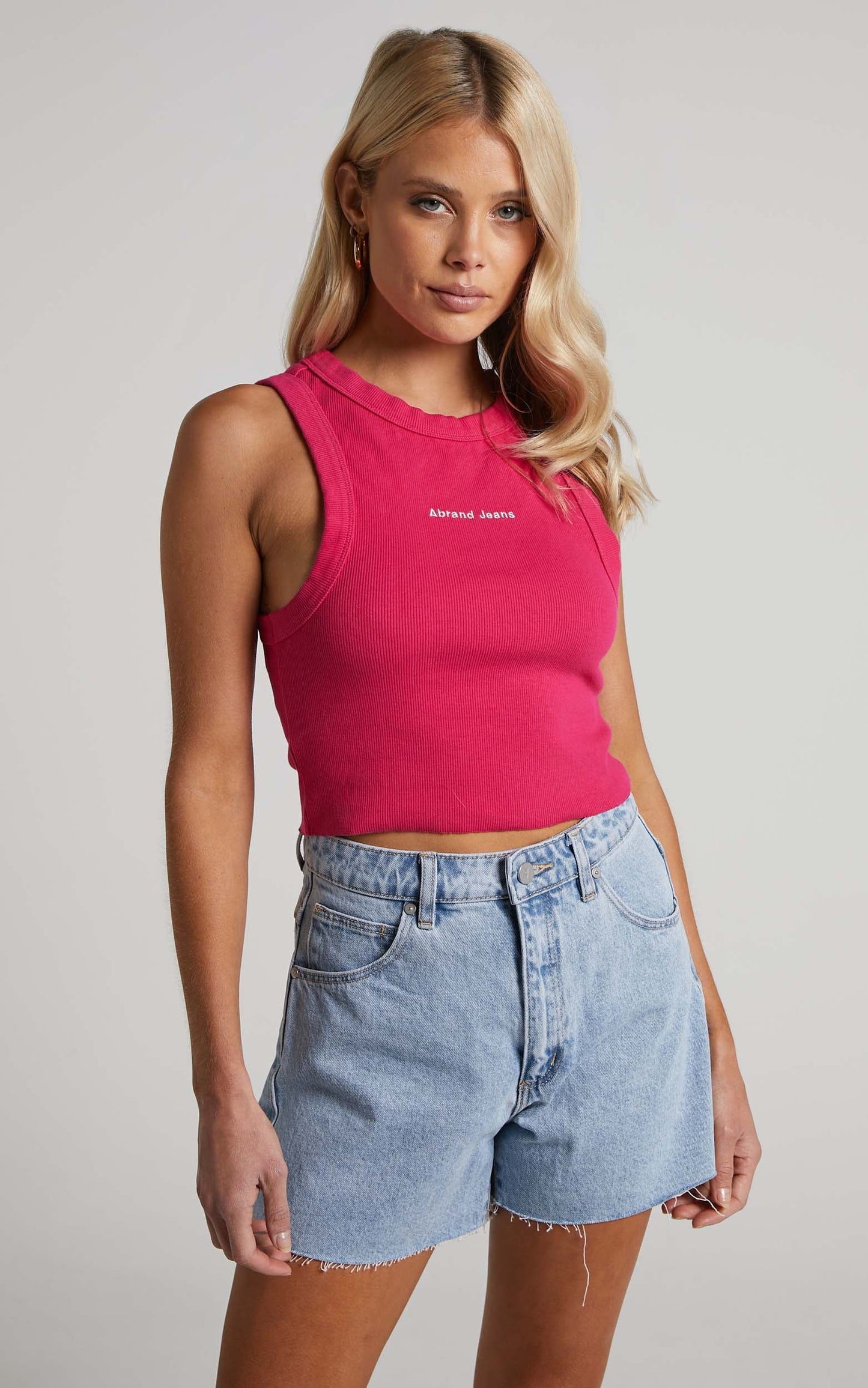 Abrand - A Heather Singlet in Super Pink