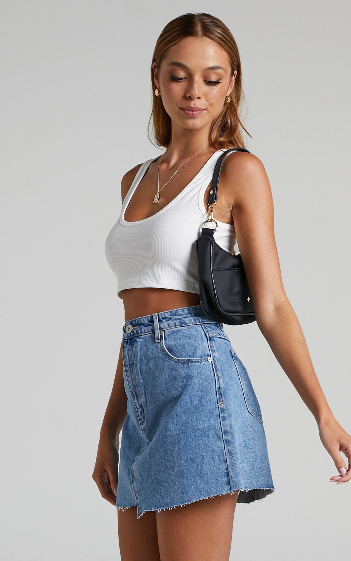 Abrand - A Aline Denim Skirt in Walkin On