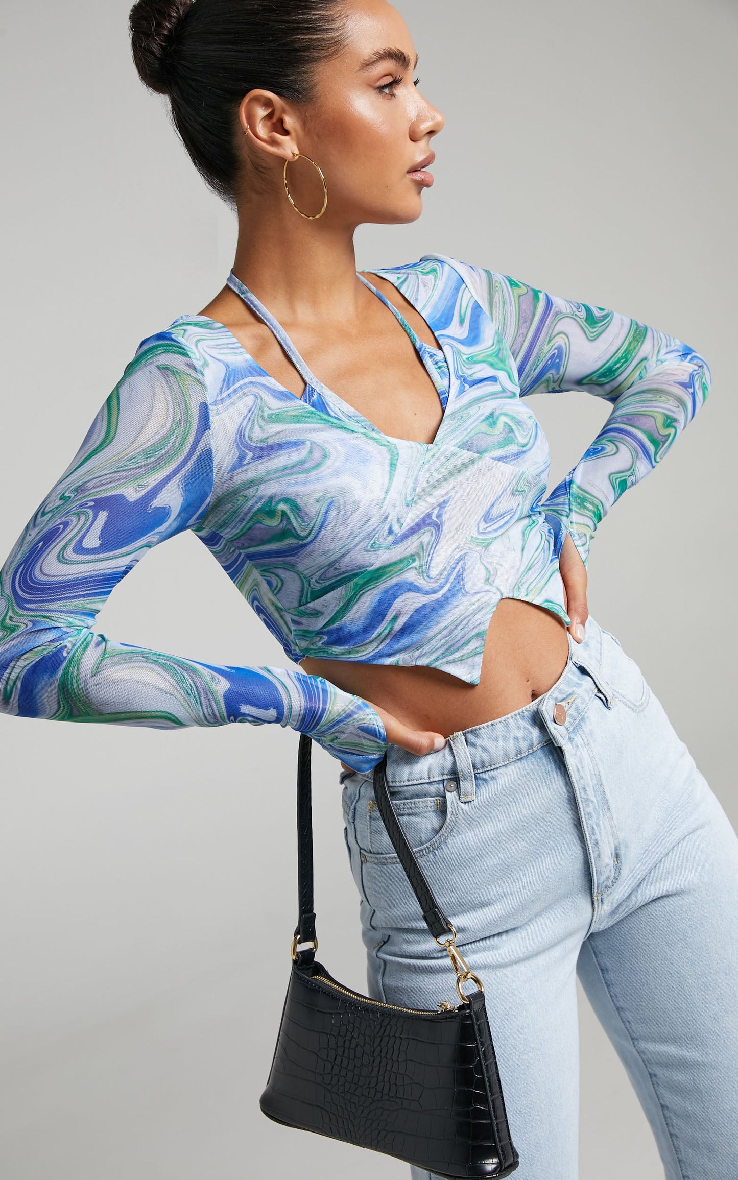 BY DYLN - SUKI TOP in Blue