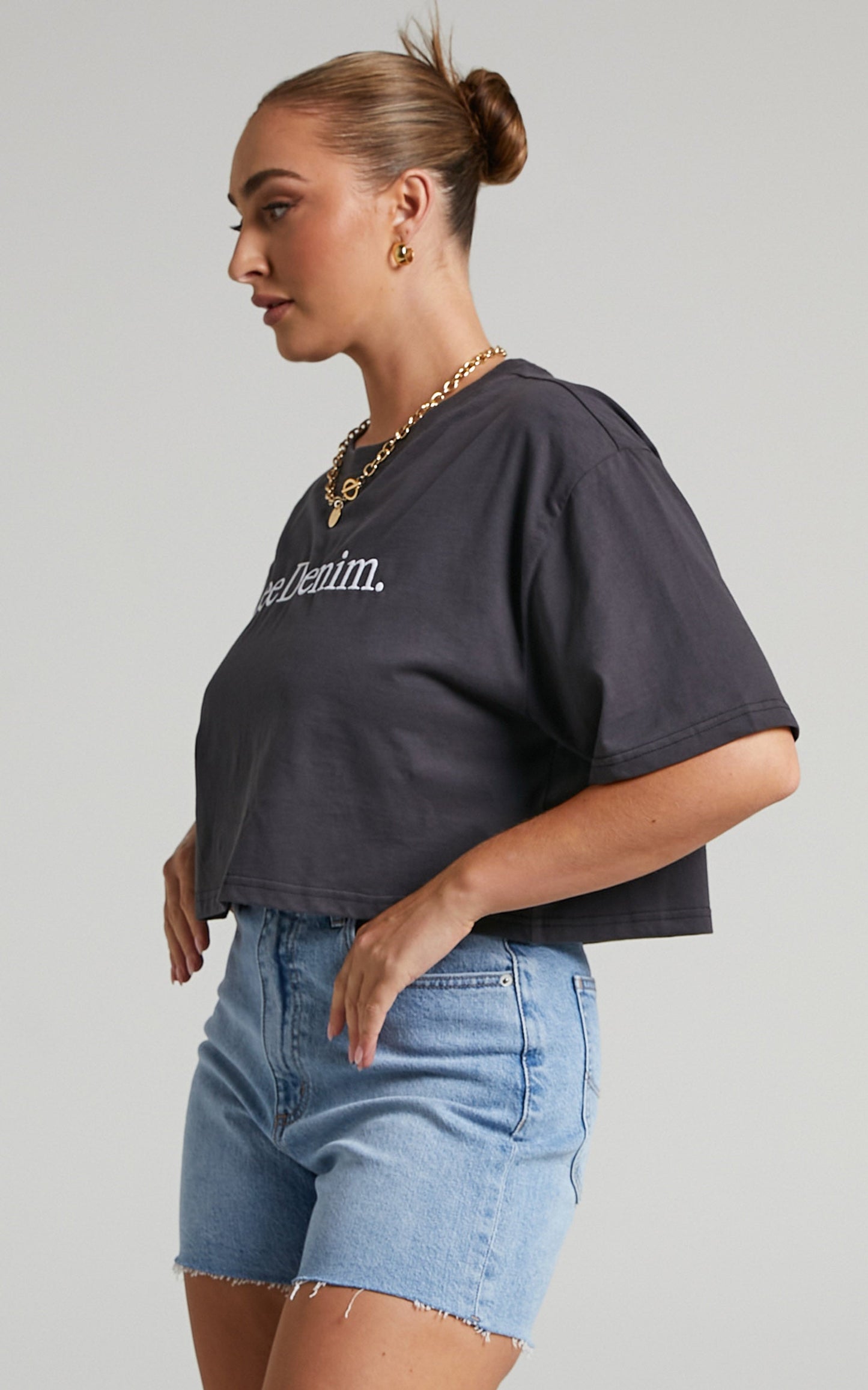 Lee - Baggy Crop Tee in Black