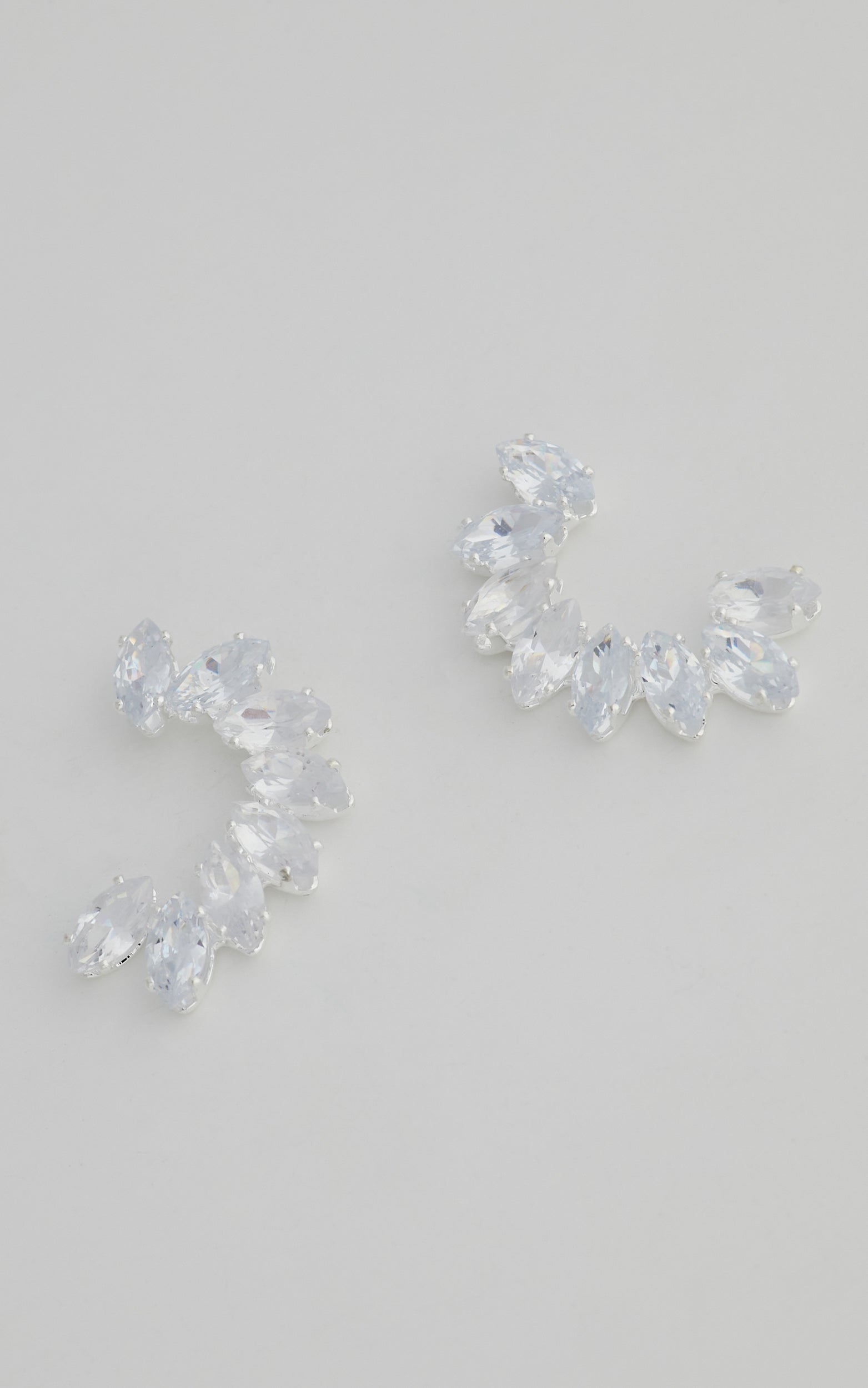 Paulita Marquise Climber Stud Earrings in Diamante