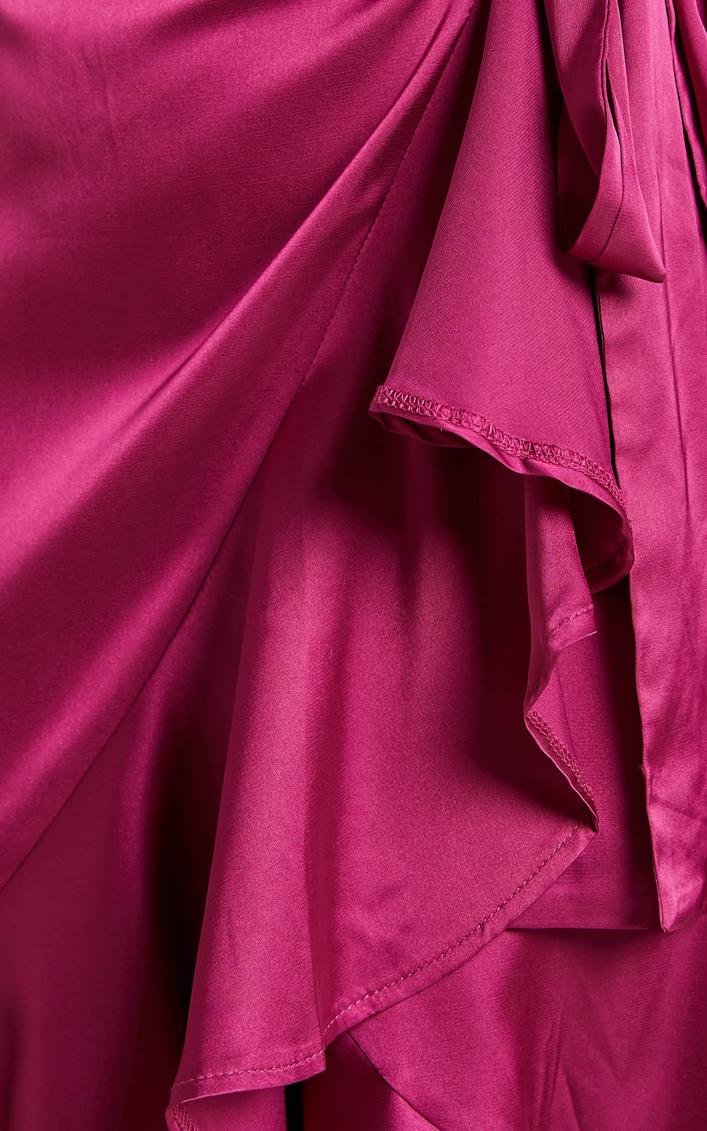 Rada Midi Dress - Long Sleeve Frill Wrap Dress in Berry