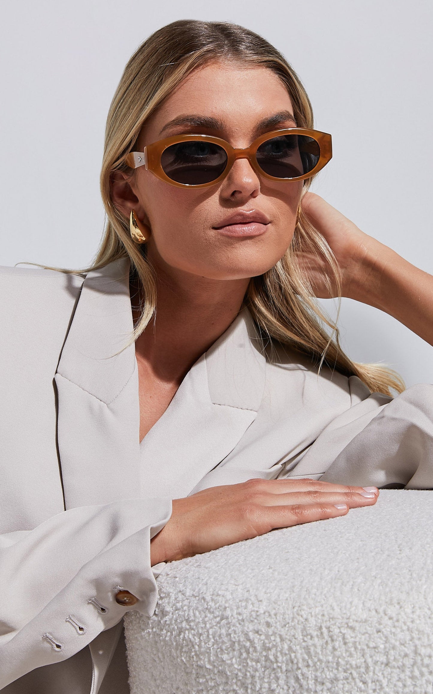 Roylen Sunglasses - Rectangle Shape Sunglasses in Brown