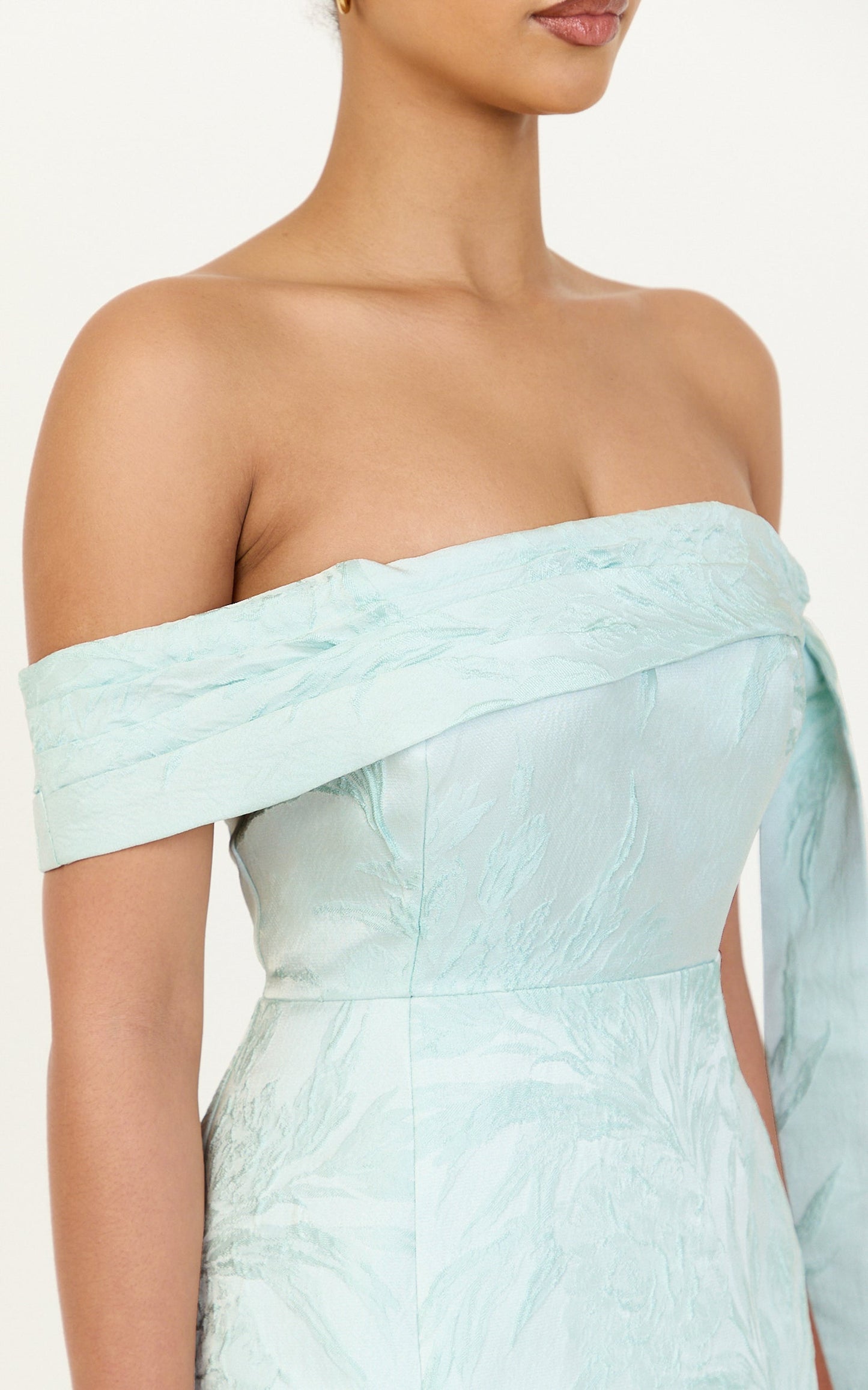 Cora Mini Dress - Off Shoulder Tie Detail Dress in Mint