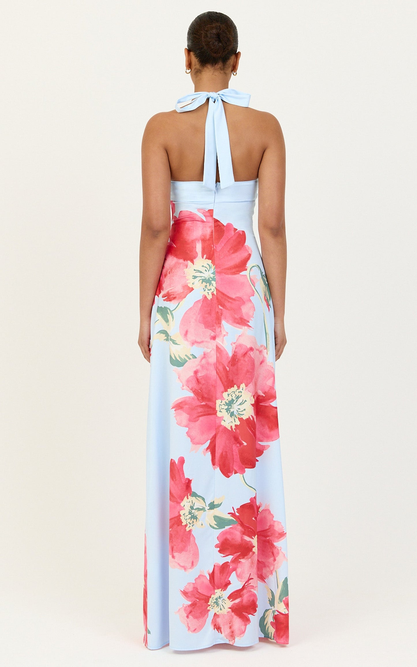 Luciana Maxi Dress - Halter Neck Twist Front Dress in Luciana Floral Print