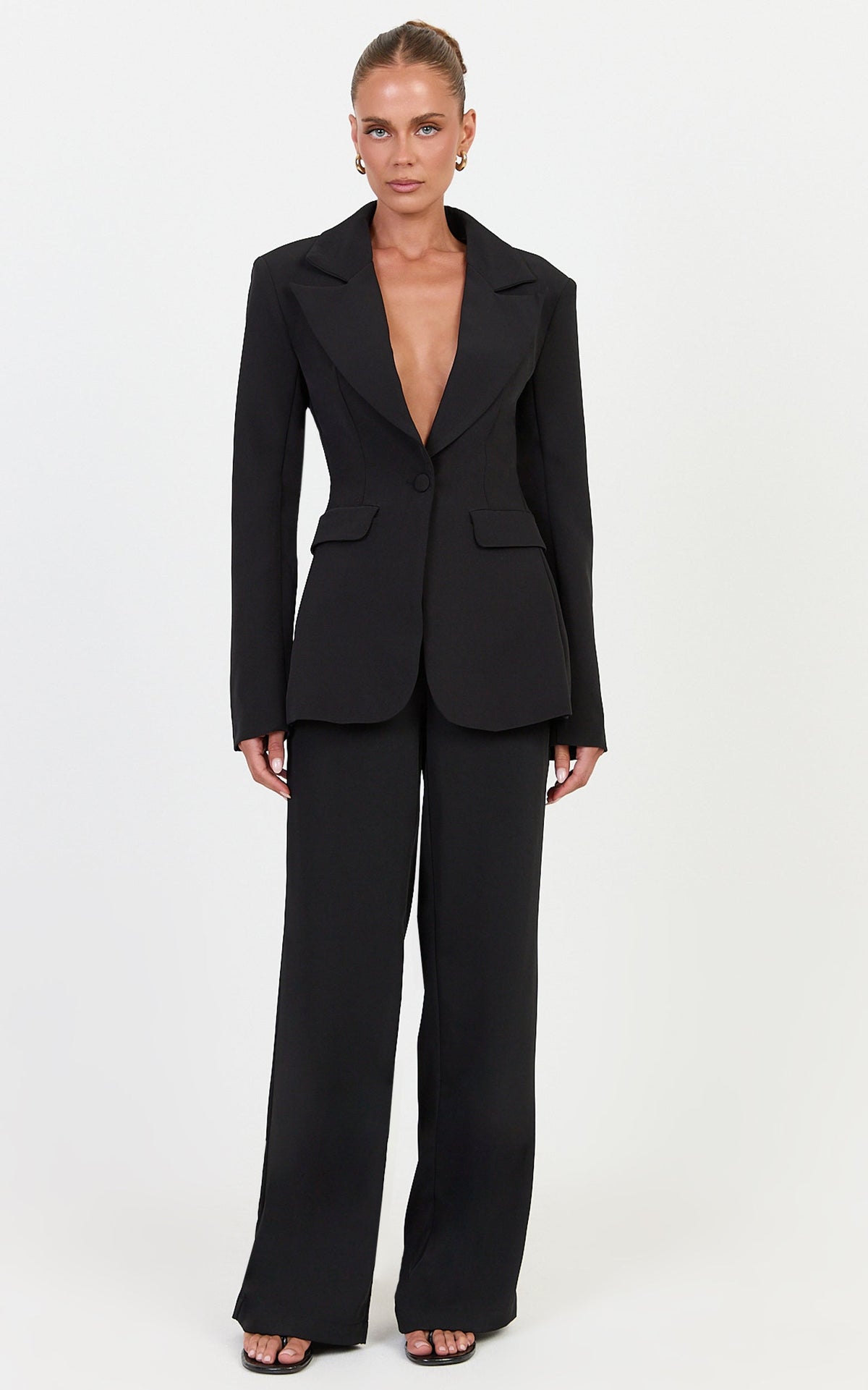 Isabella Pants - High Rise Wide Leg Pants in Black