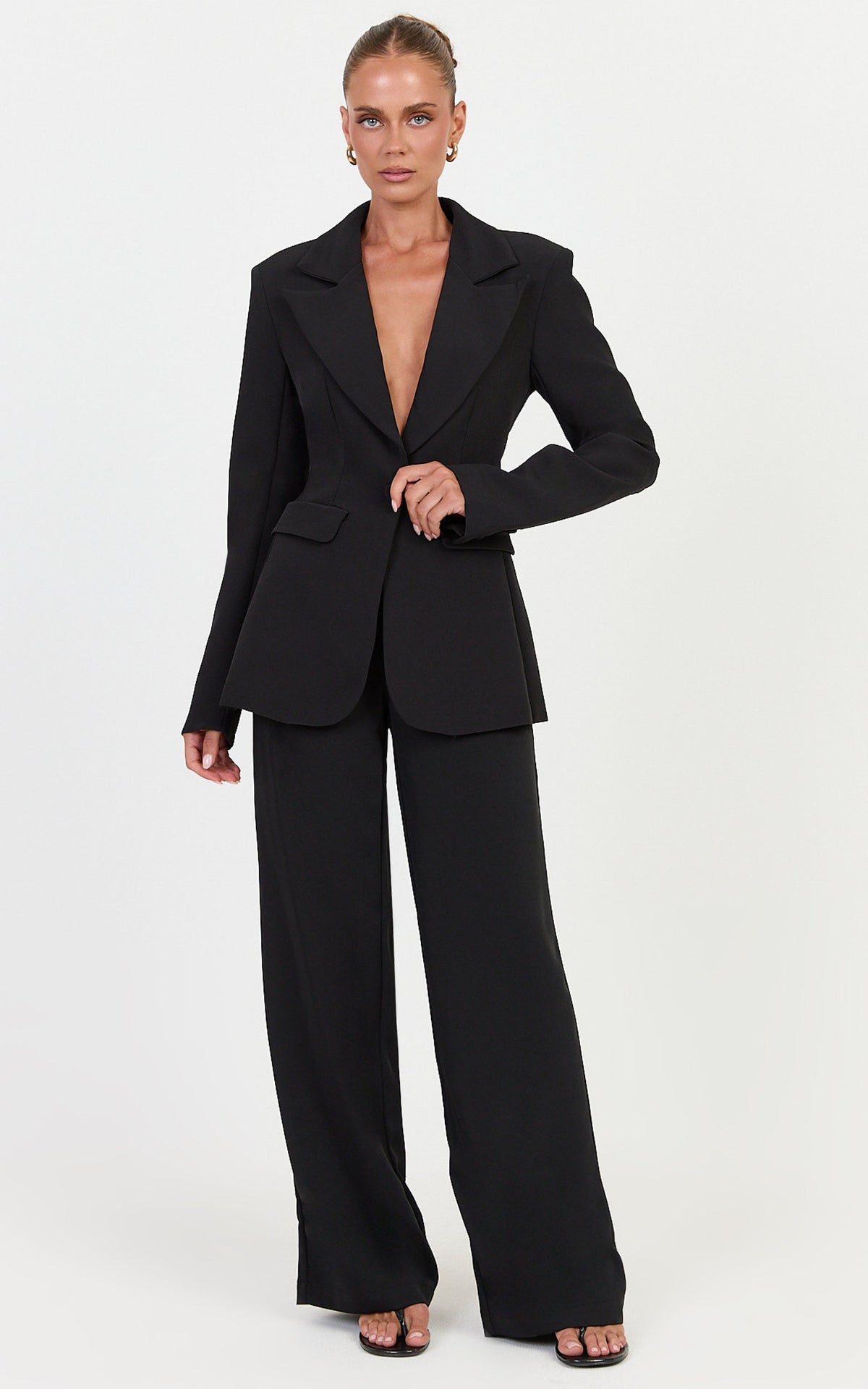 Isabella Pants - High Rise Wide Leg Pants in Black