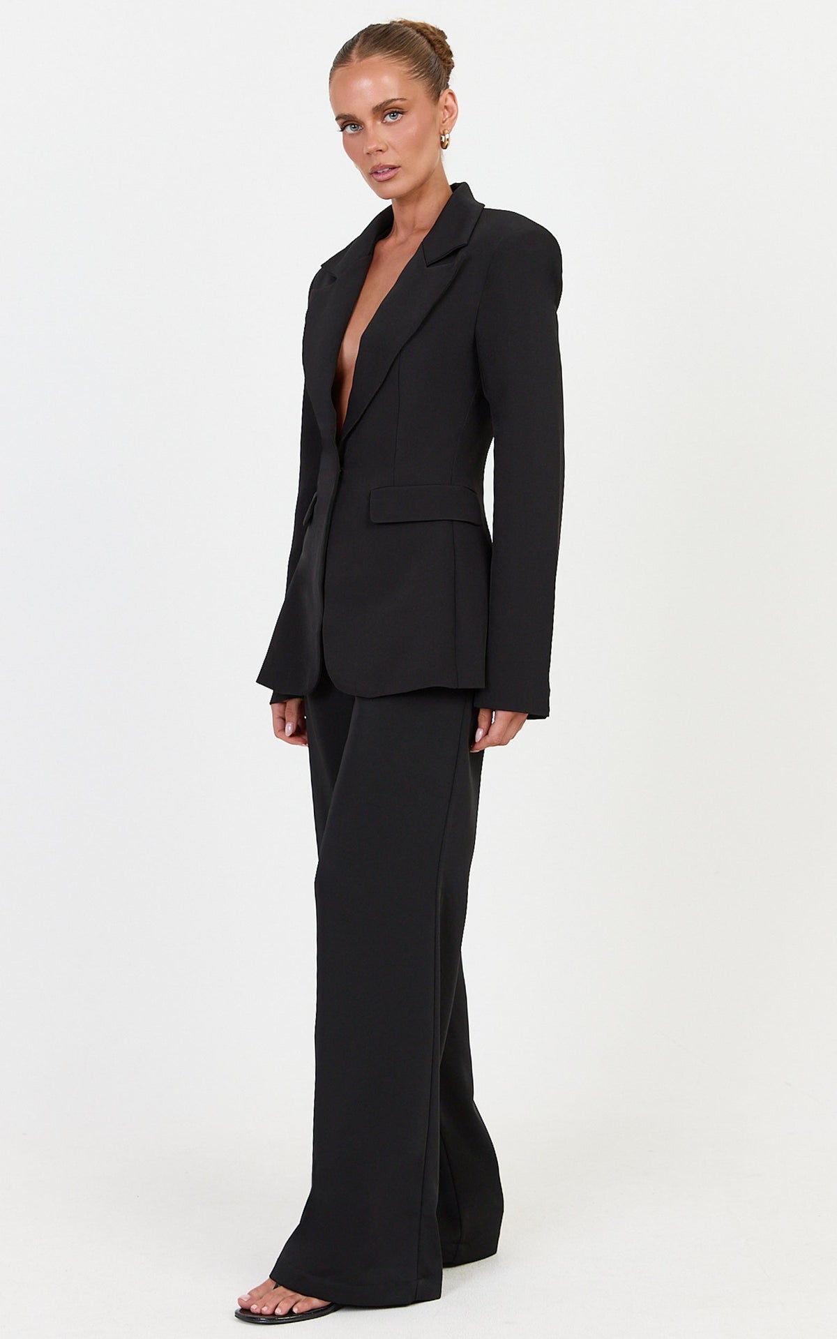 Isabella Pants - High Rise Wide Leg Pants in Black